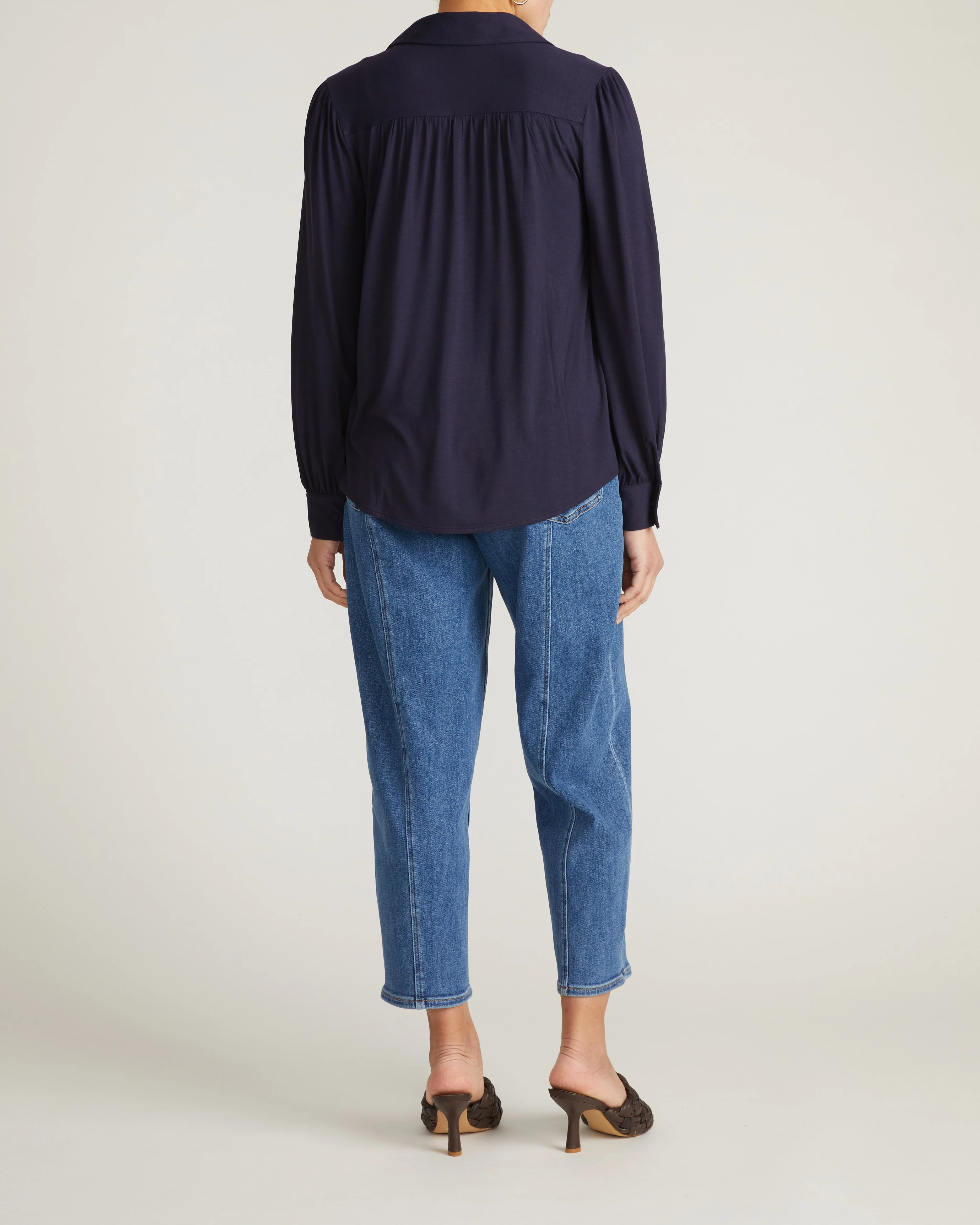 Moore Liquid Jersey Blouse - Midnight - Image 7