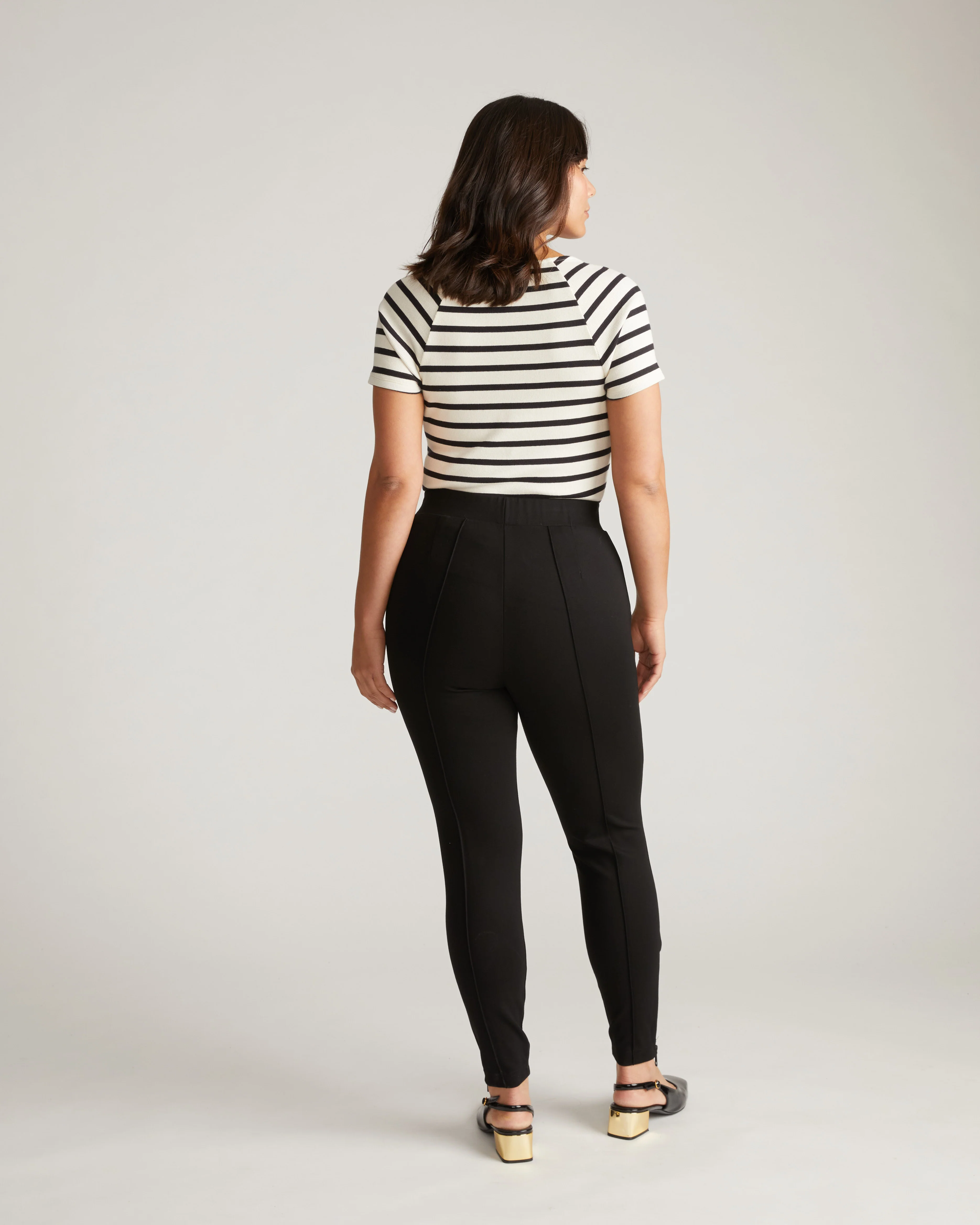 Moro Pintuck Pocket Ponte Pants - Black - Image 3