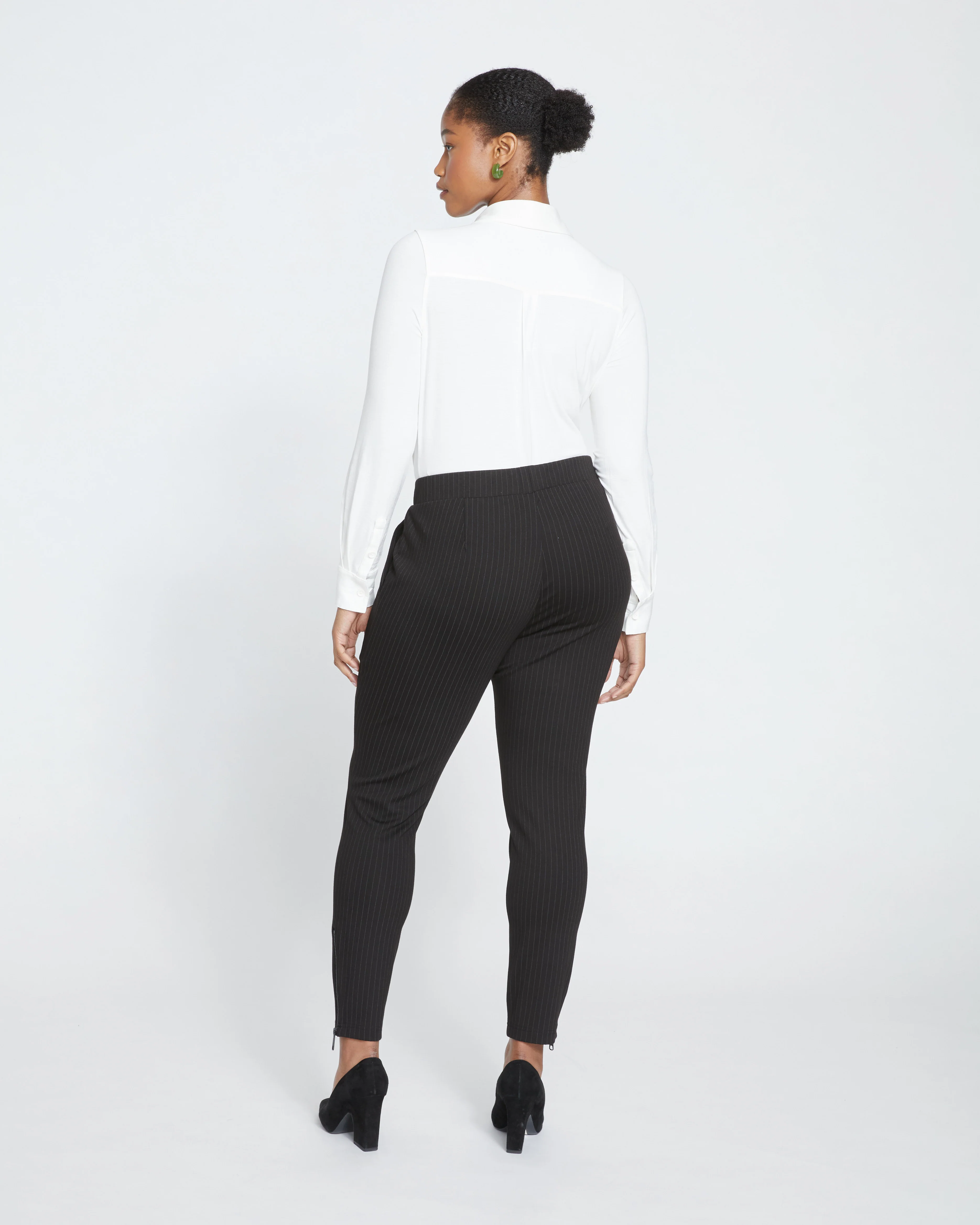 Moro Pocket Signature Ponte Pants - Slate Pinstripe - Image 6