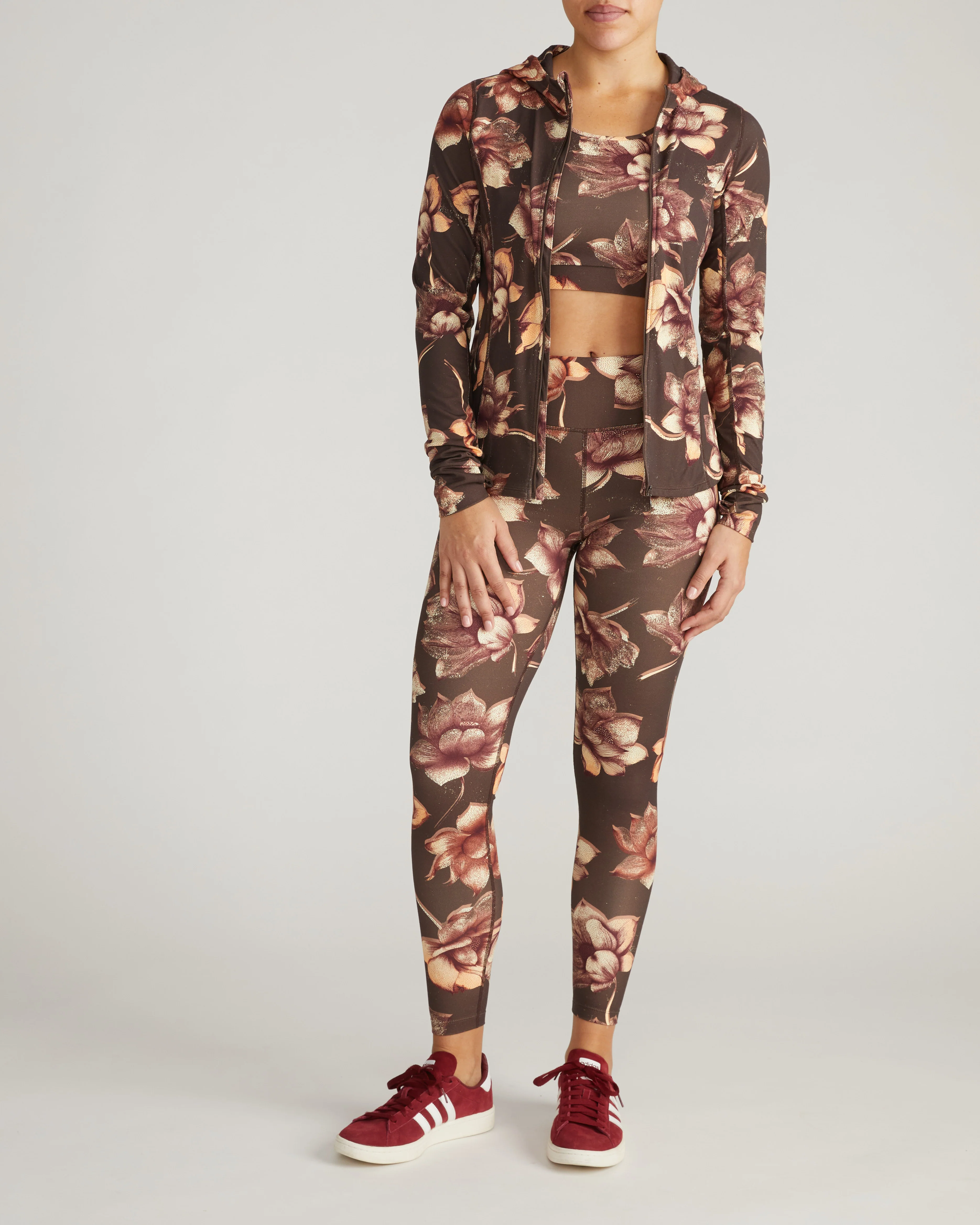Next-to-Naked Hooded Zip Jacket - Lotus Print - Image 5