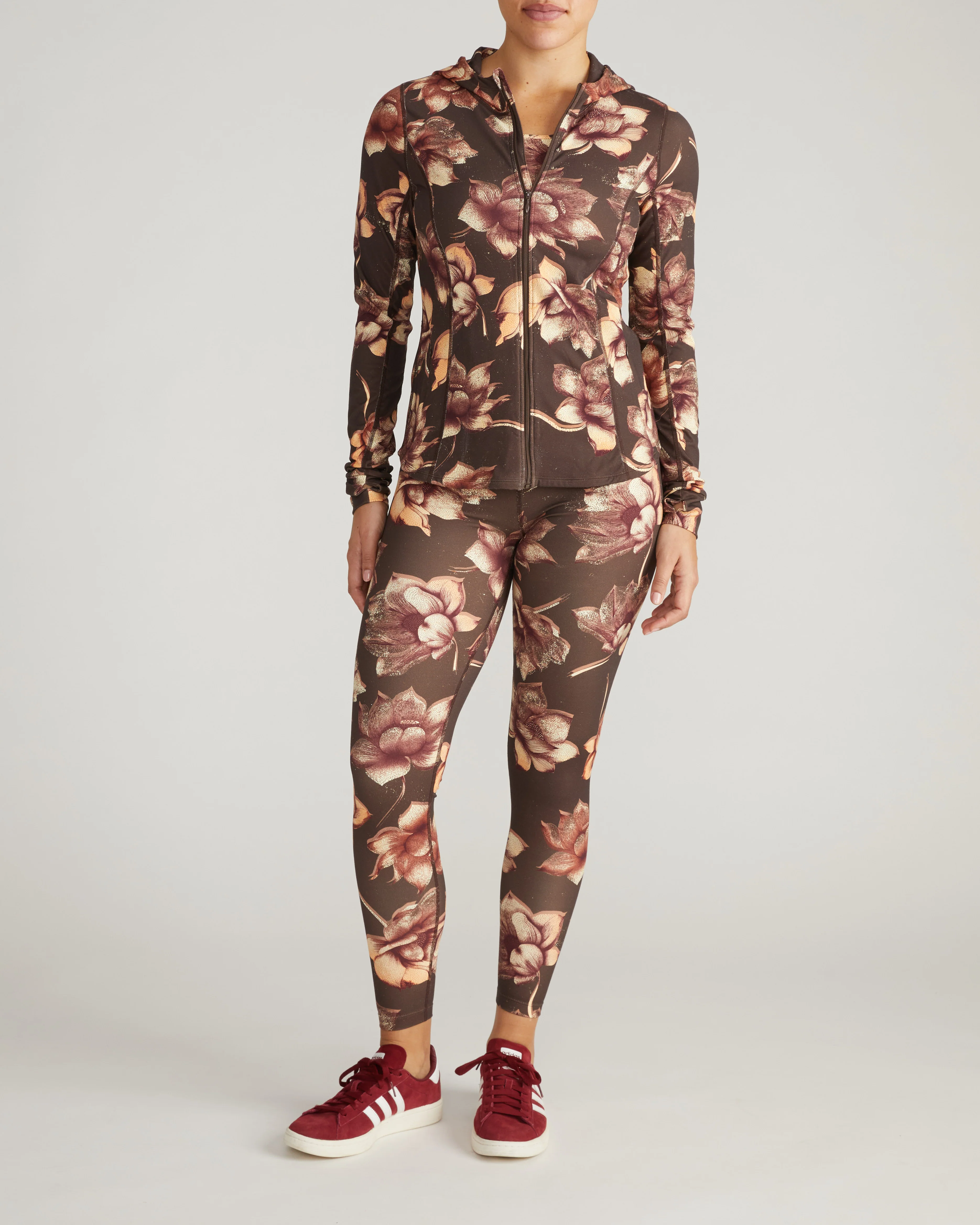 Next-to-Naked Hooded Zip Jacket - Lotus Print - Image 6