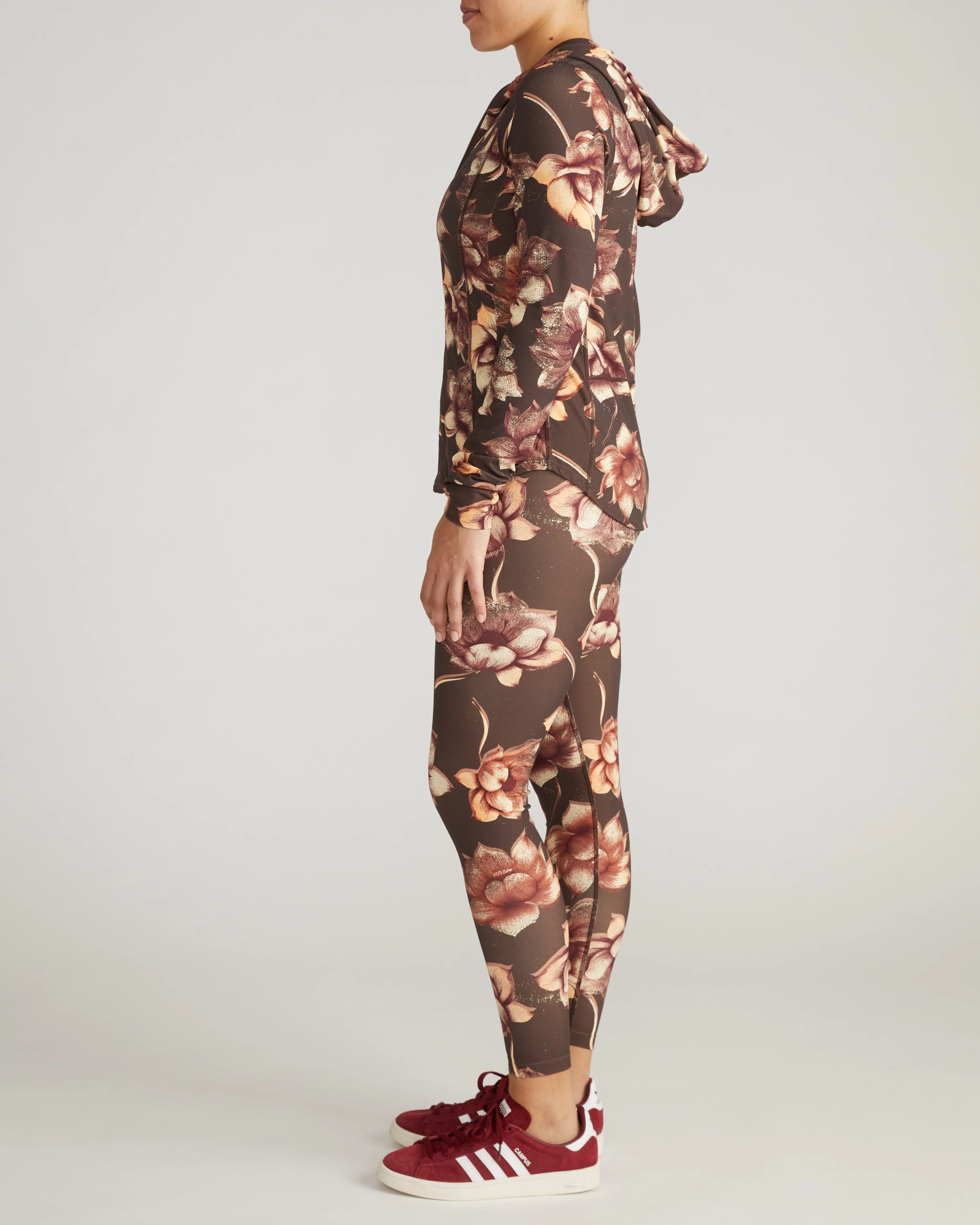 Next-to-Naked Hooded Zip Jacket - Lotus Print - Image 7