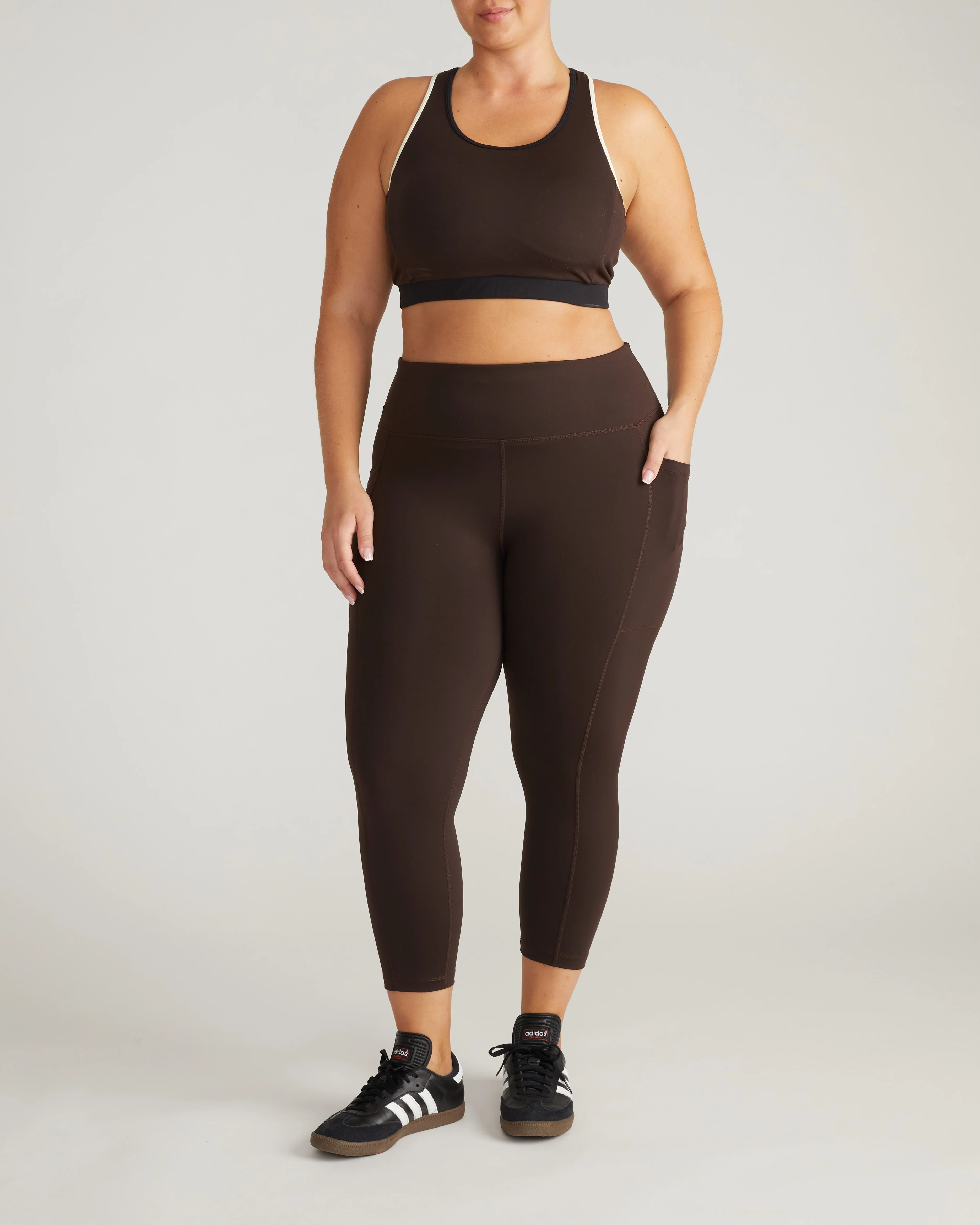 Next-to-Naked Cropped Pocket Legging - Deep Brown - Image 5