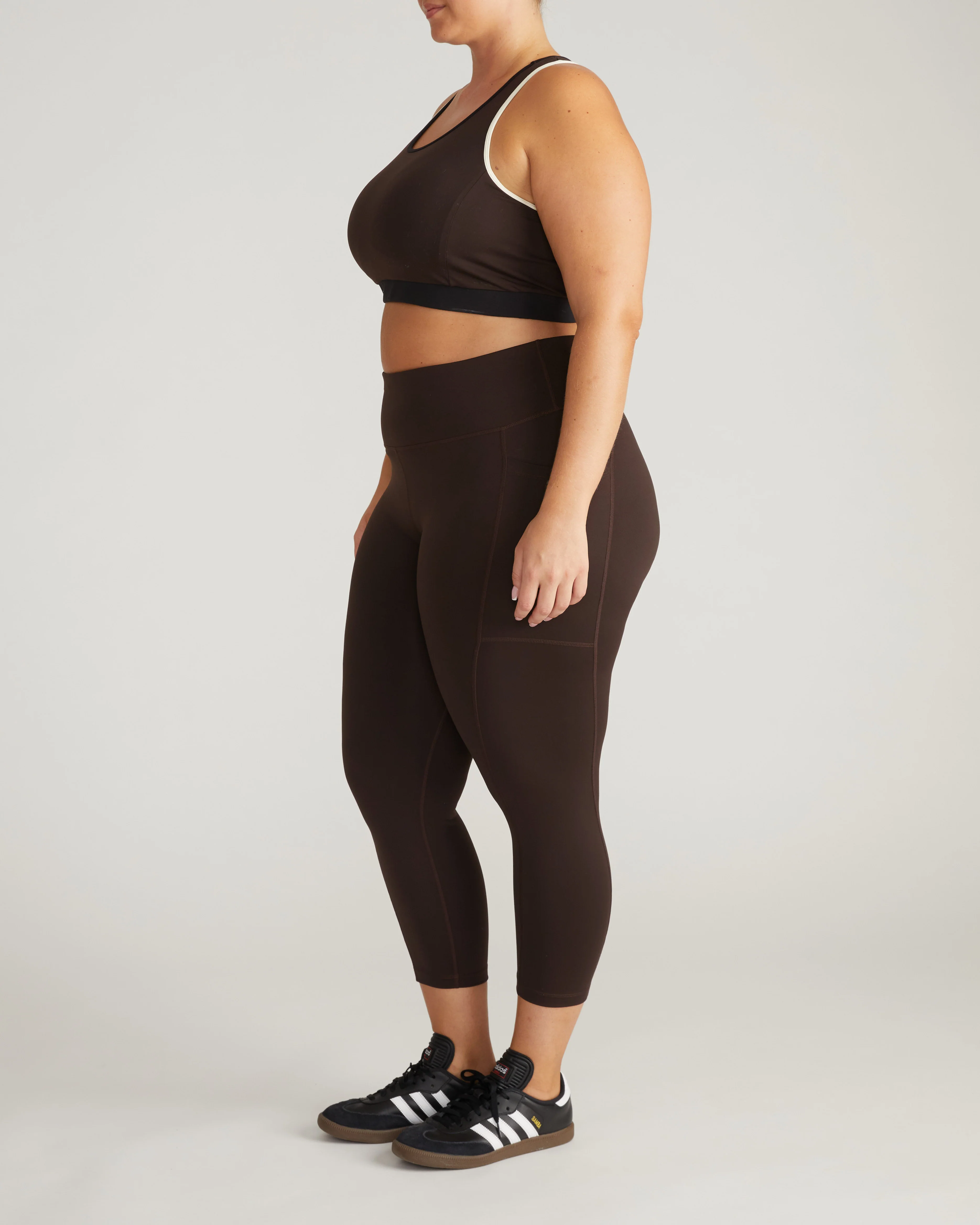 Next-to-Naked Cropped Pocket Legging - Deep Brown - Image 6