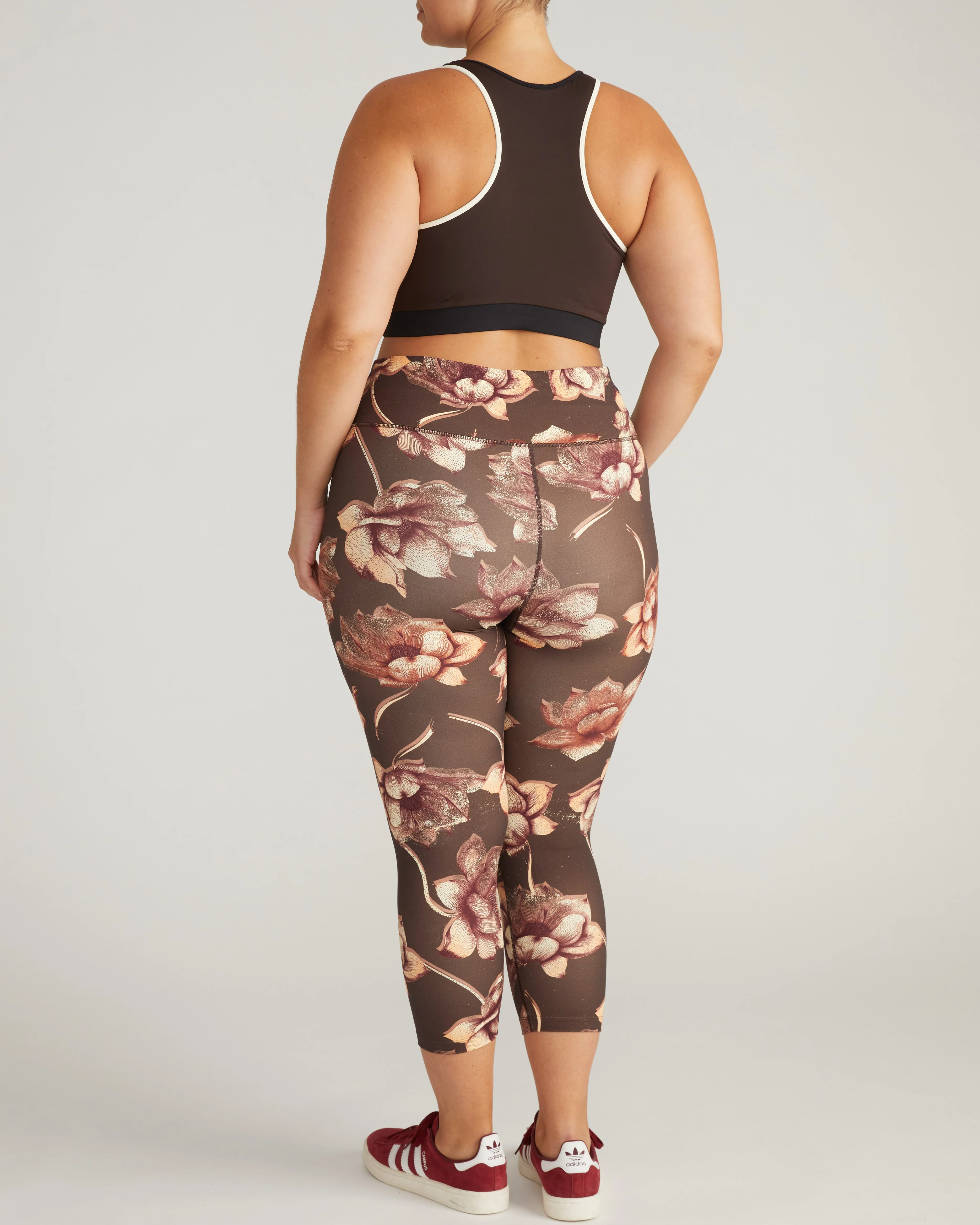 Next-to-Naked Racerback Sports Bra - Deep Brown/Dove Wing Trim - Image 8