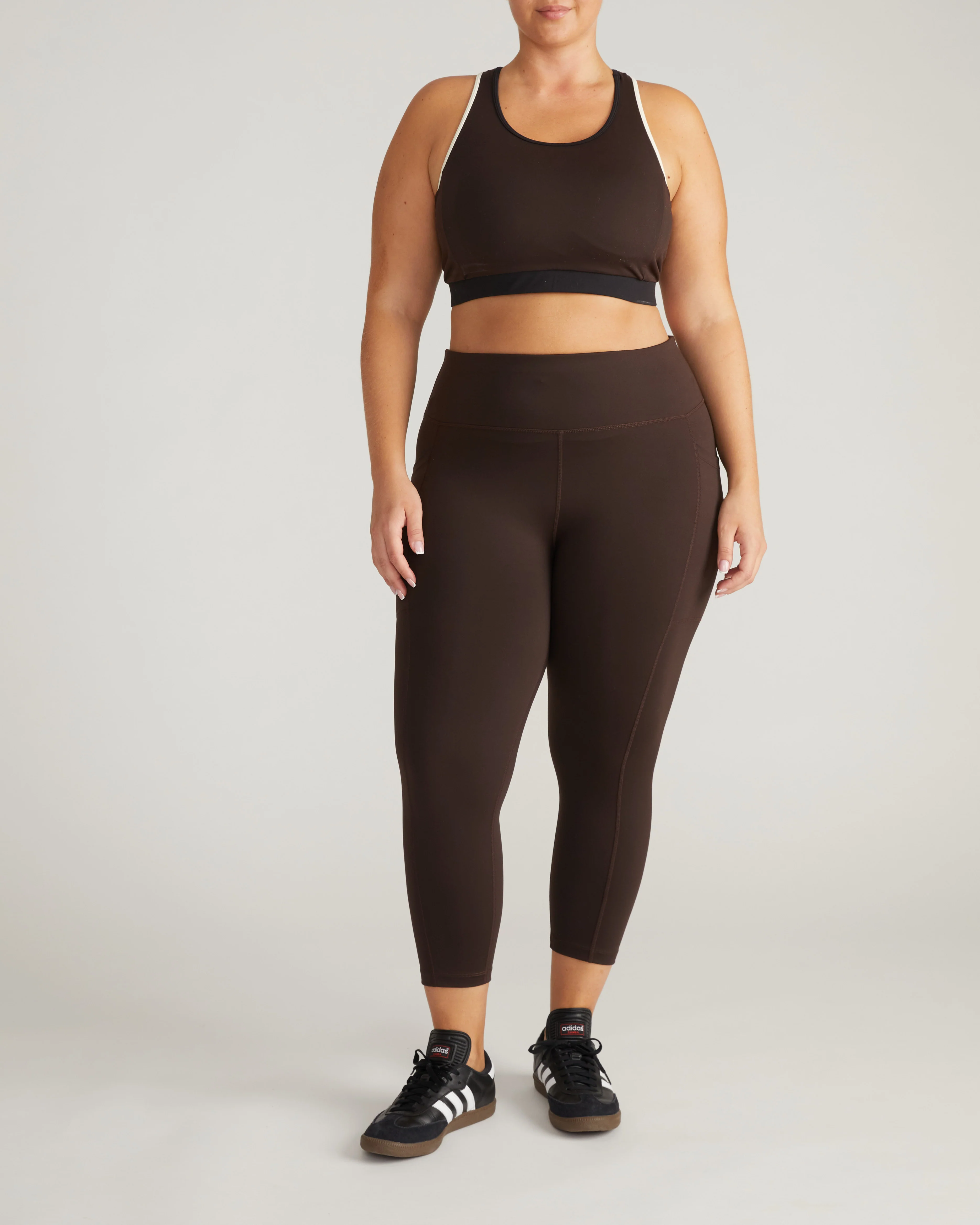Next-to-Naked Cropped Pocket Legging - Deep Brown - Image 4