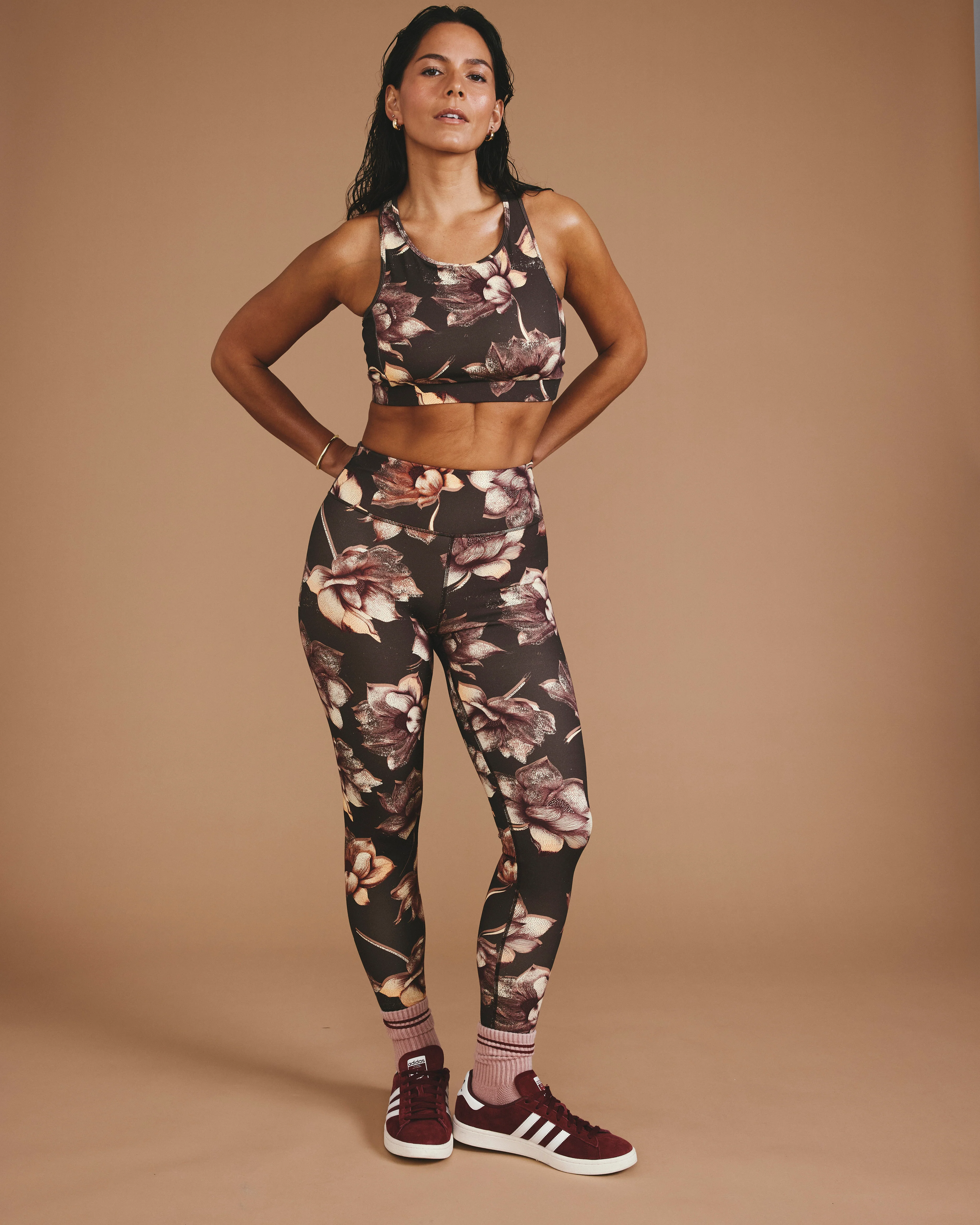 Next-to-Naked Racerback Sports Bra - Lotus Print - Image 2