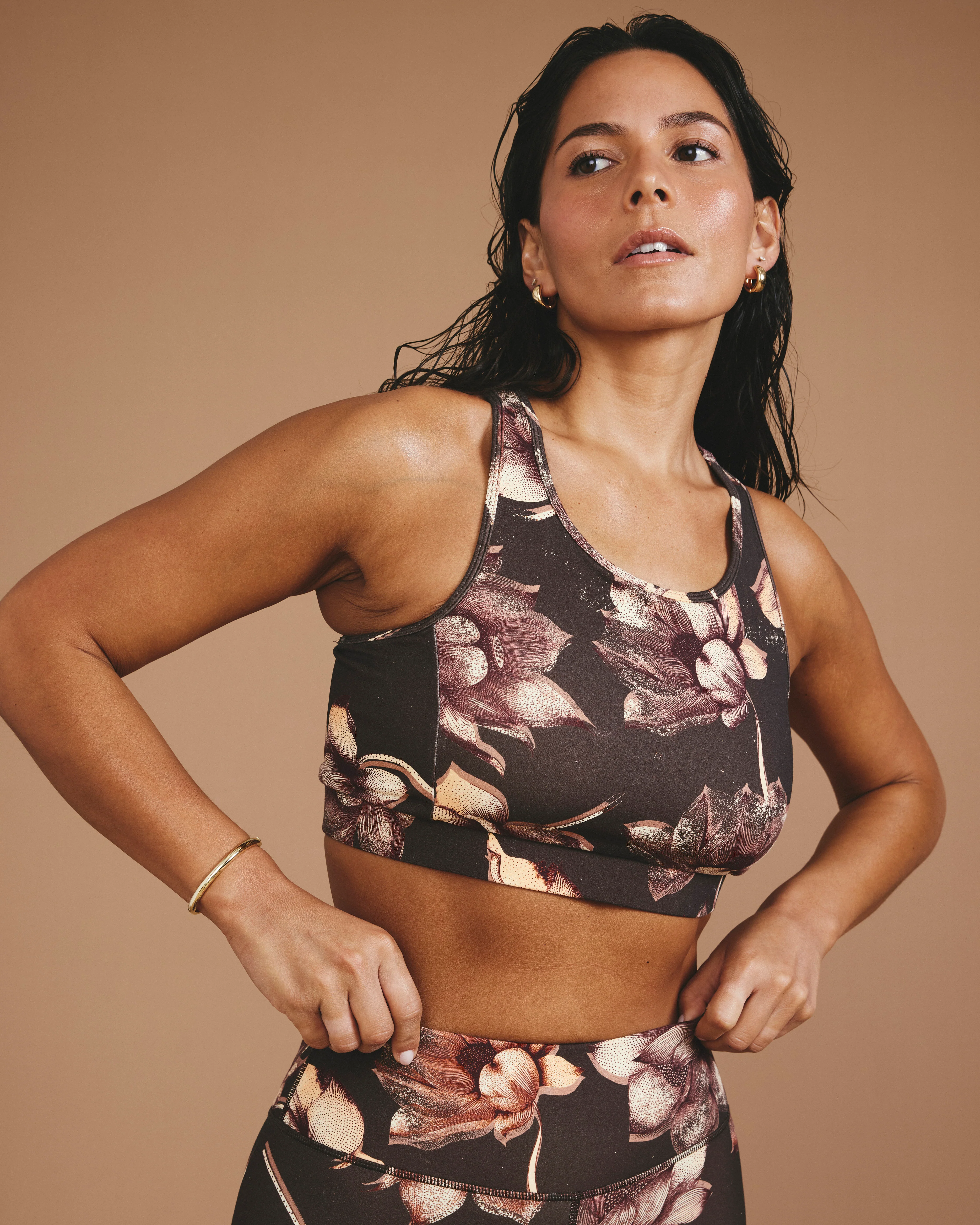 Next-to-Naked Racerback Sports Bra - Lotus Print - Image 5