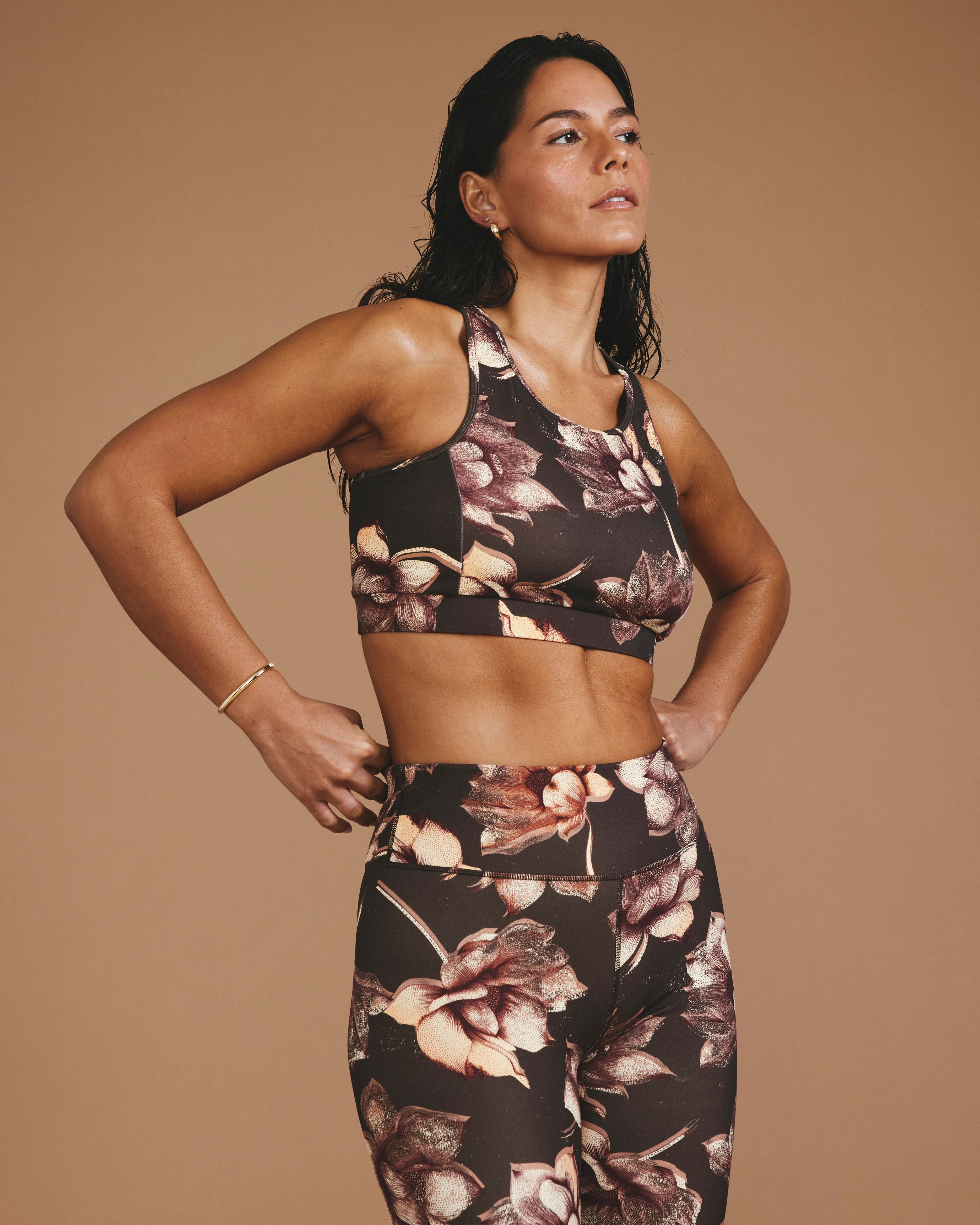 Next-to-Naked Racerback Sports Bra - Lotus Print - Image 6