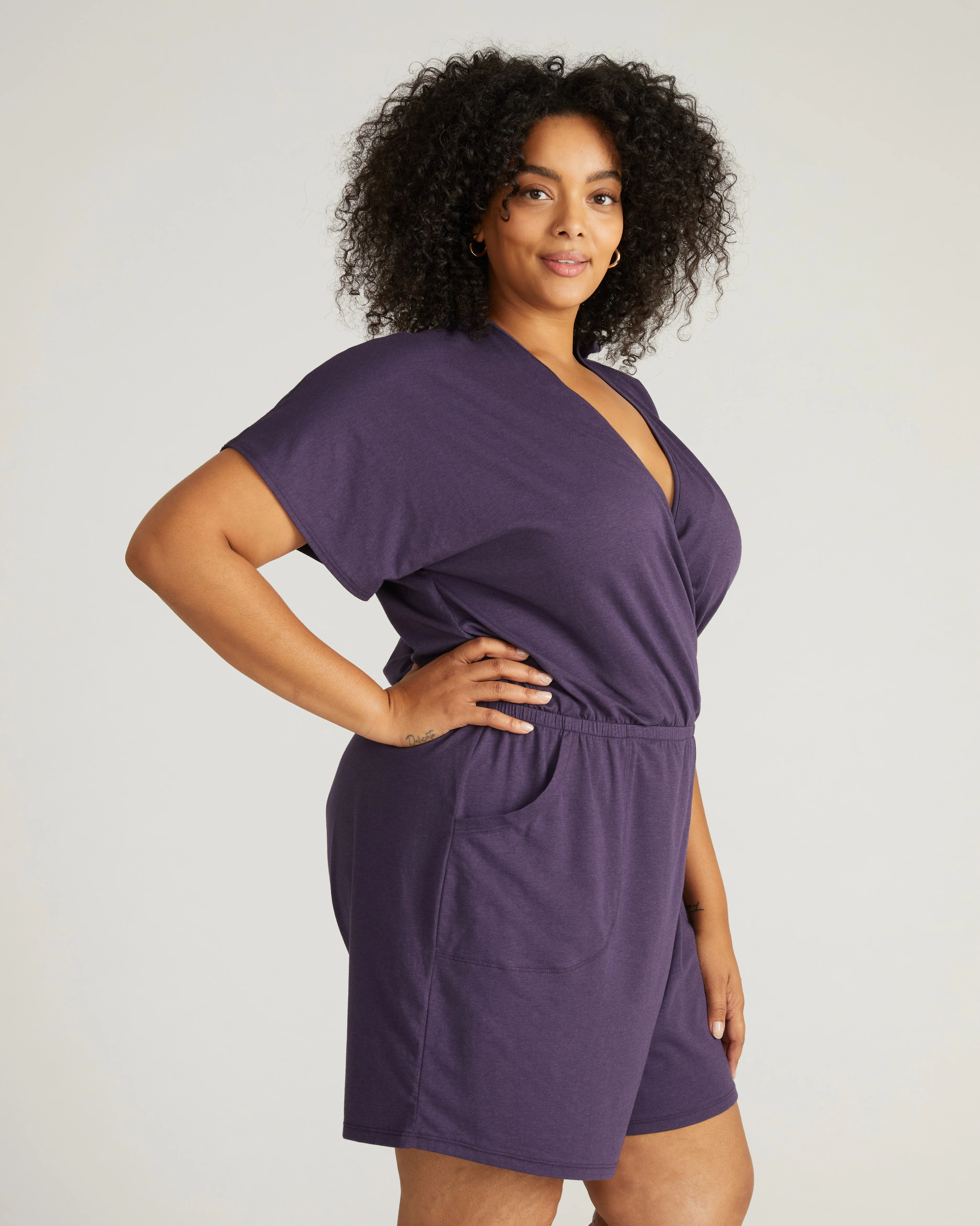 Nora Cross Front Romper - Anthracite - Image 2