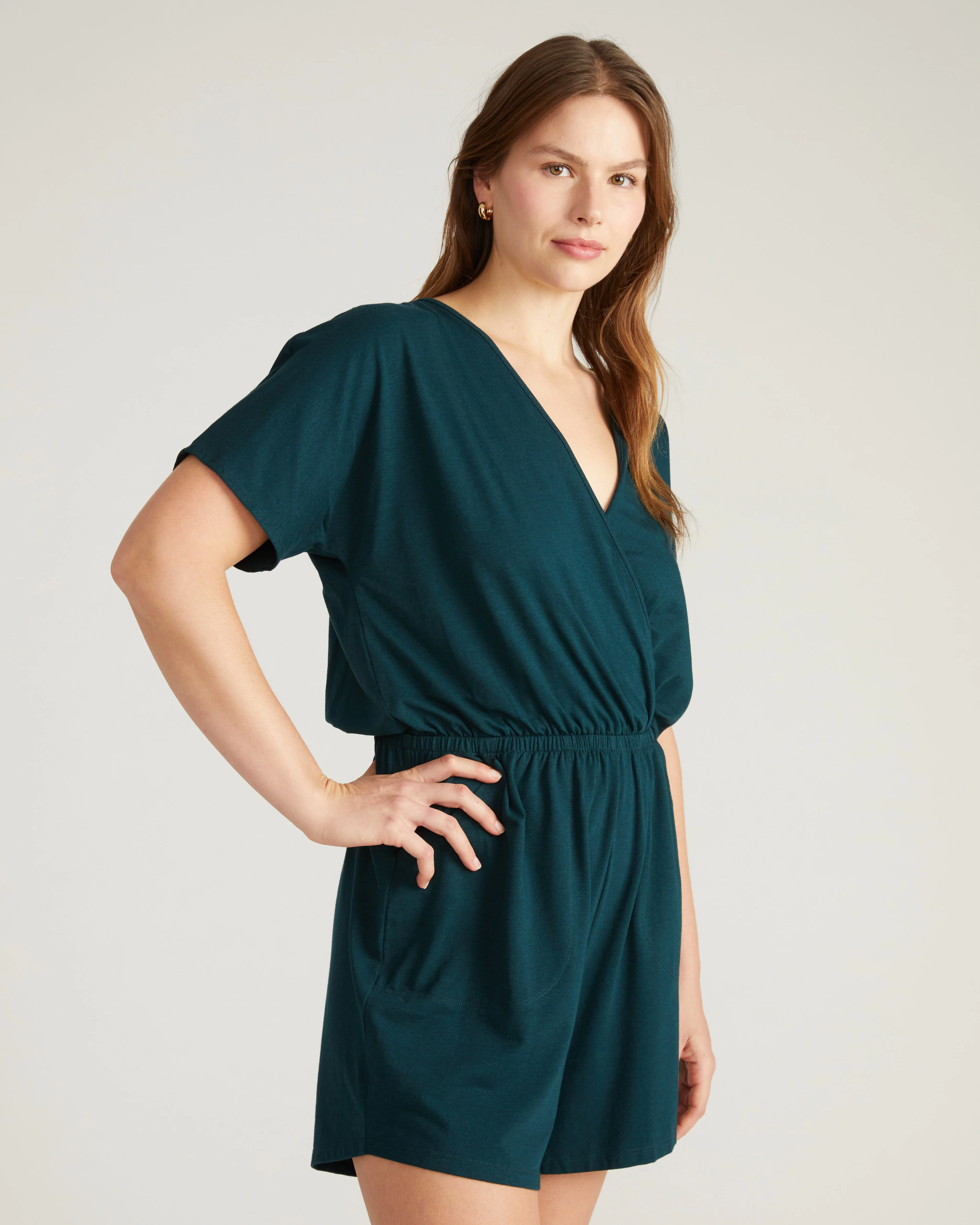Nora Cross Front Romper - Deep Sea - Image 3