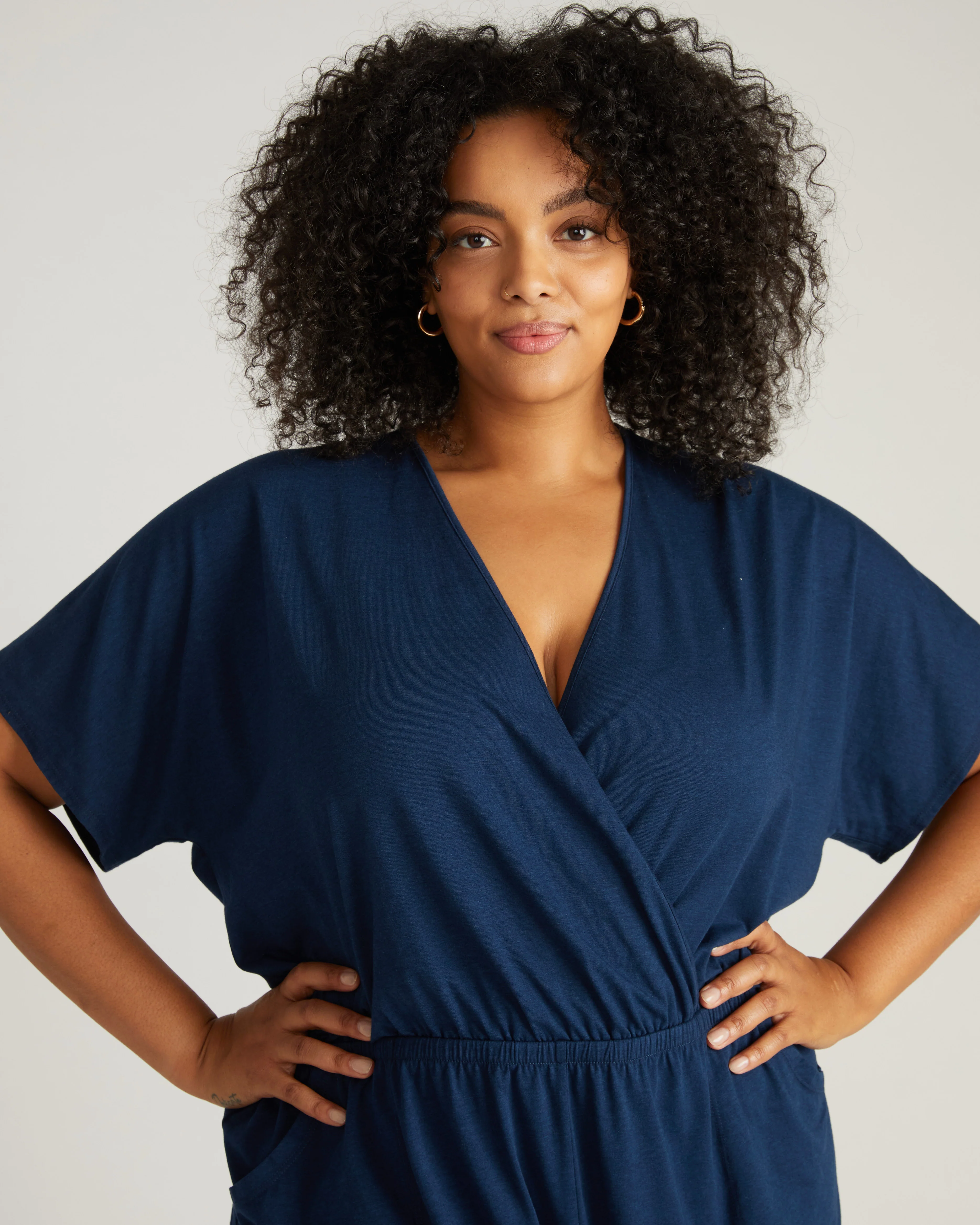 Nora Cross Front Romper - Pageant Blue - Image 2