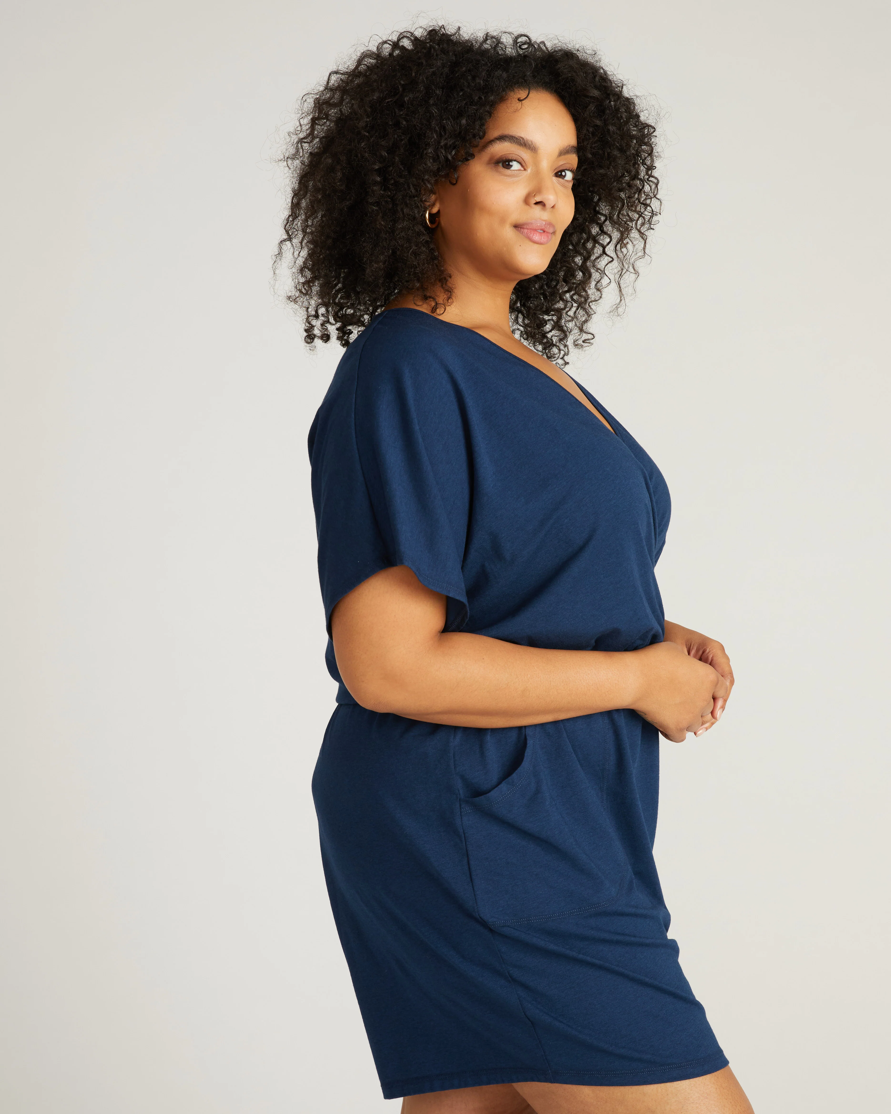 Nora Cross Front Romper - Pageant Blue - Image 3
