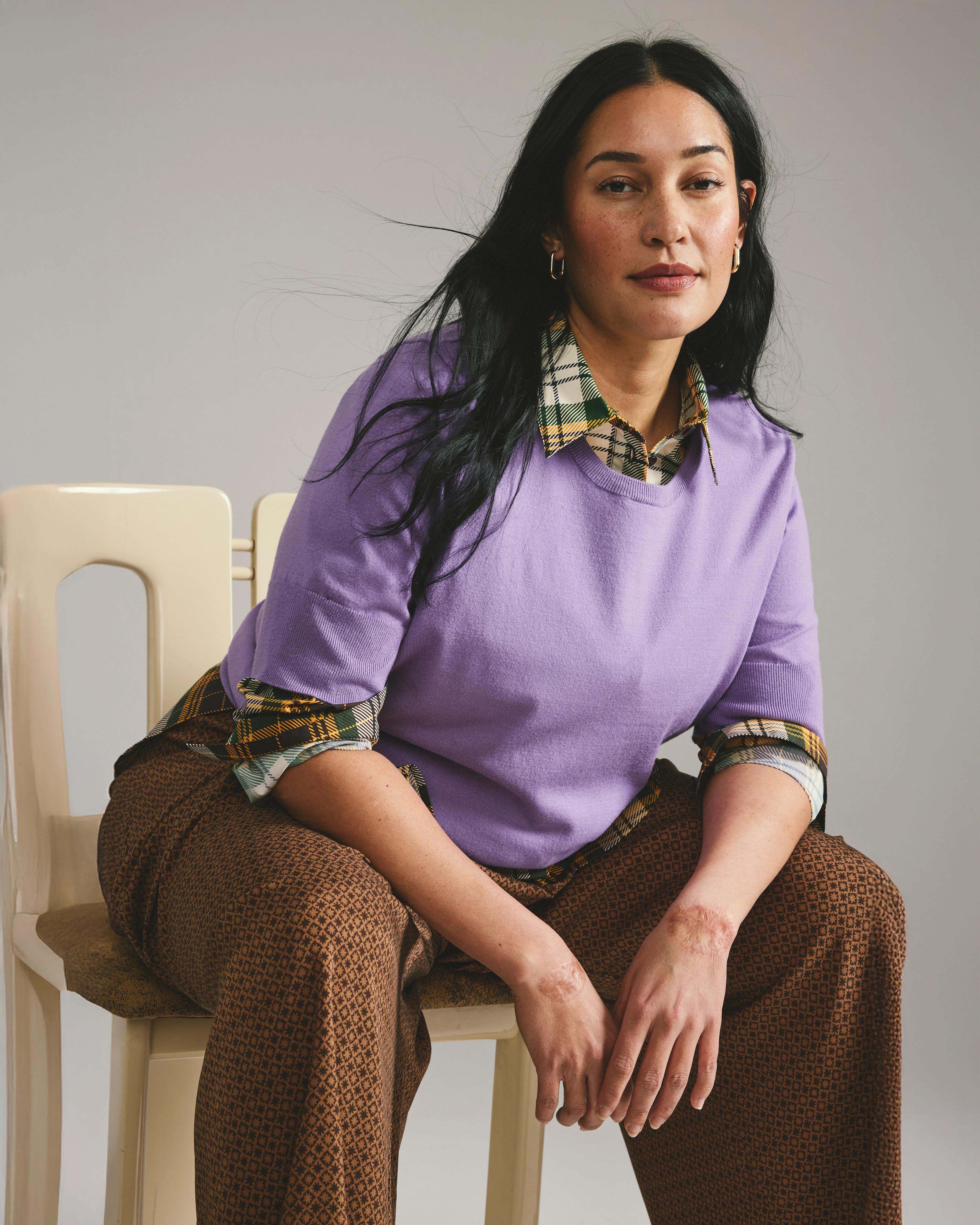Palais Cooling Cupro Wide Leg Pant - Brown Hacienda Print - Image 6