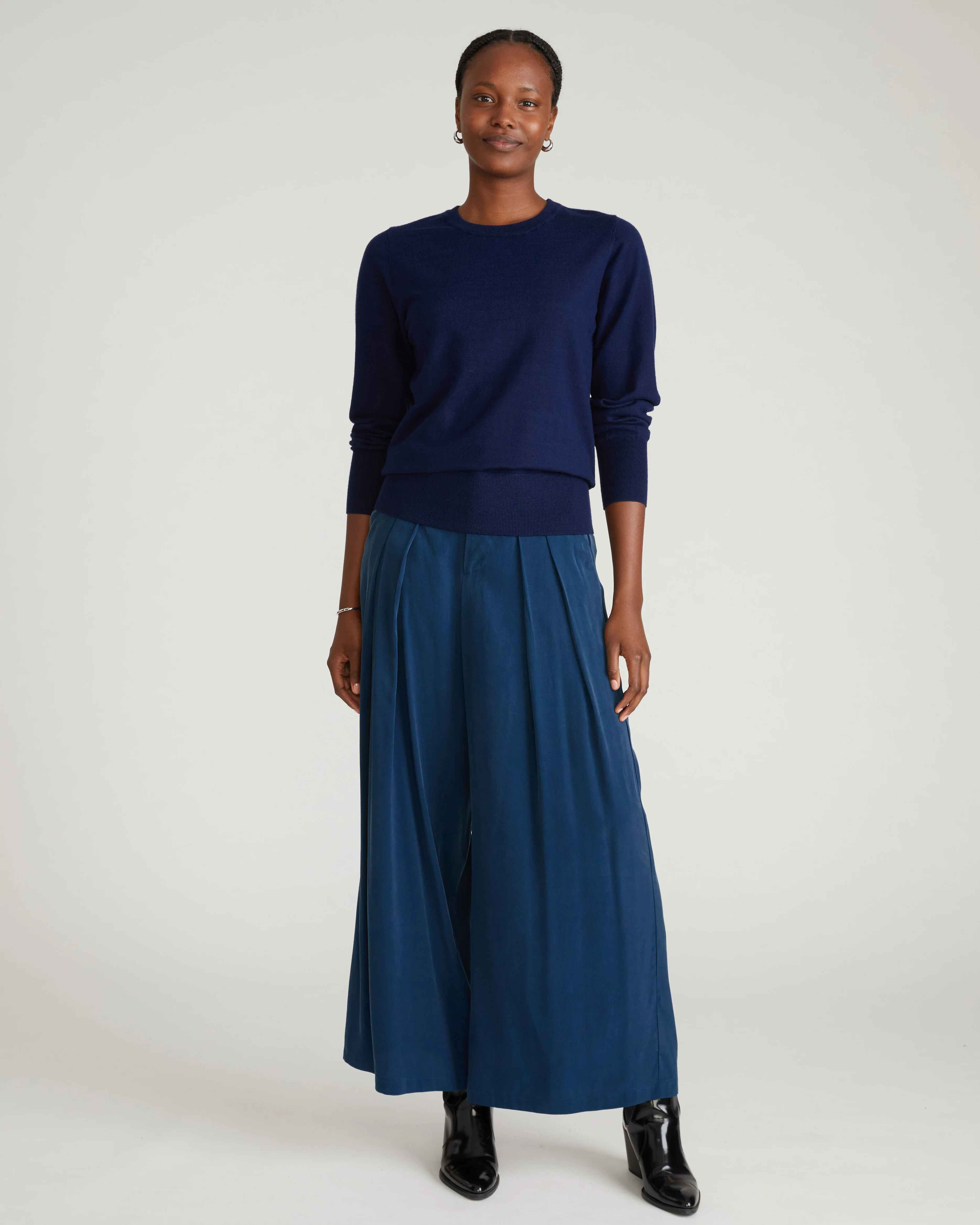 Palais Cooling Cupro Wide Leg Pant - Pageant Blue - Image 4