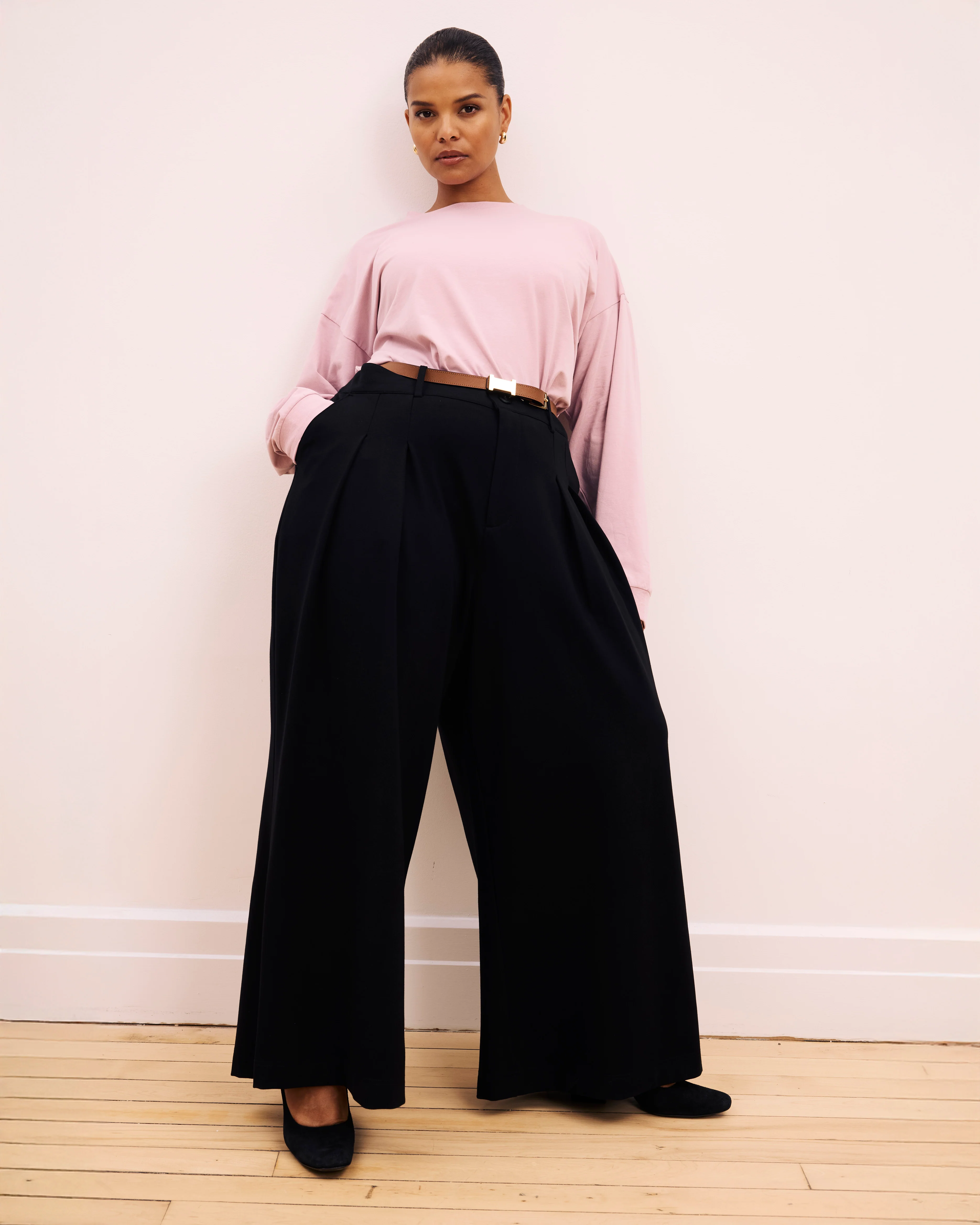 Palais Wide Leg Ponte Pants - Black - Image 2