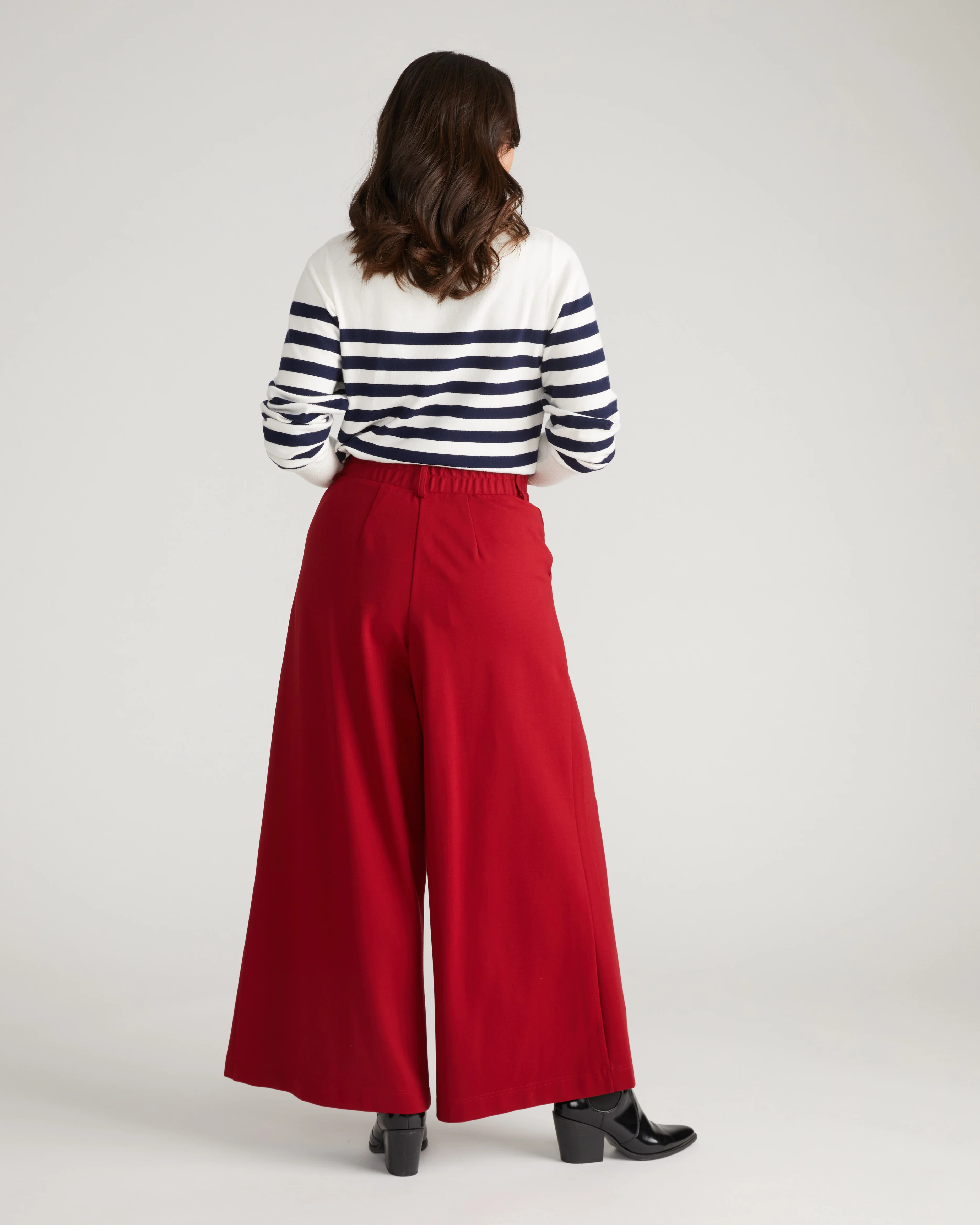 Palais Wide Leg Ponte Pants - Garnet - Image 6