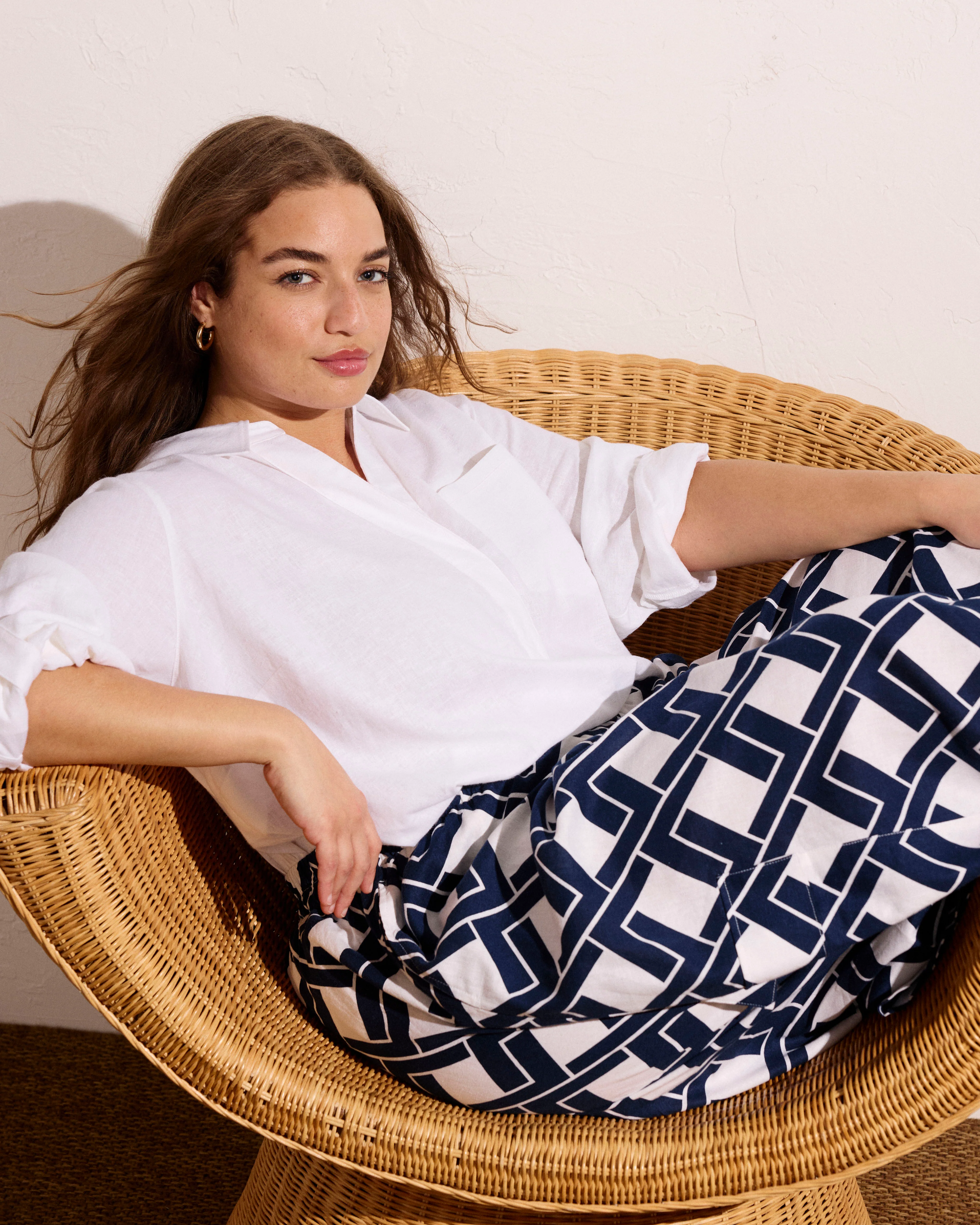 Palazzo Cargo Linen Pant - Geometrica Print - Image 2