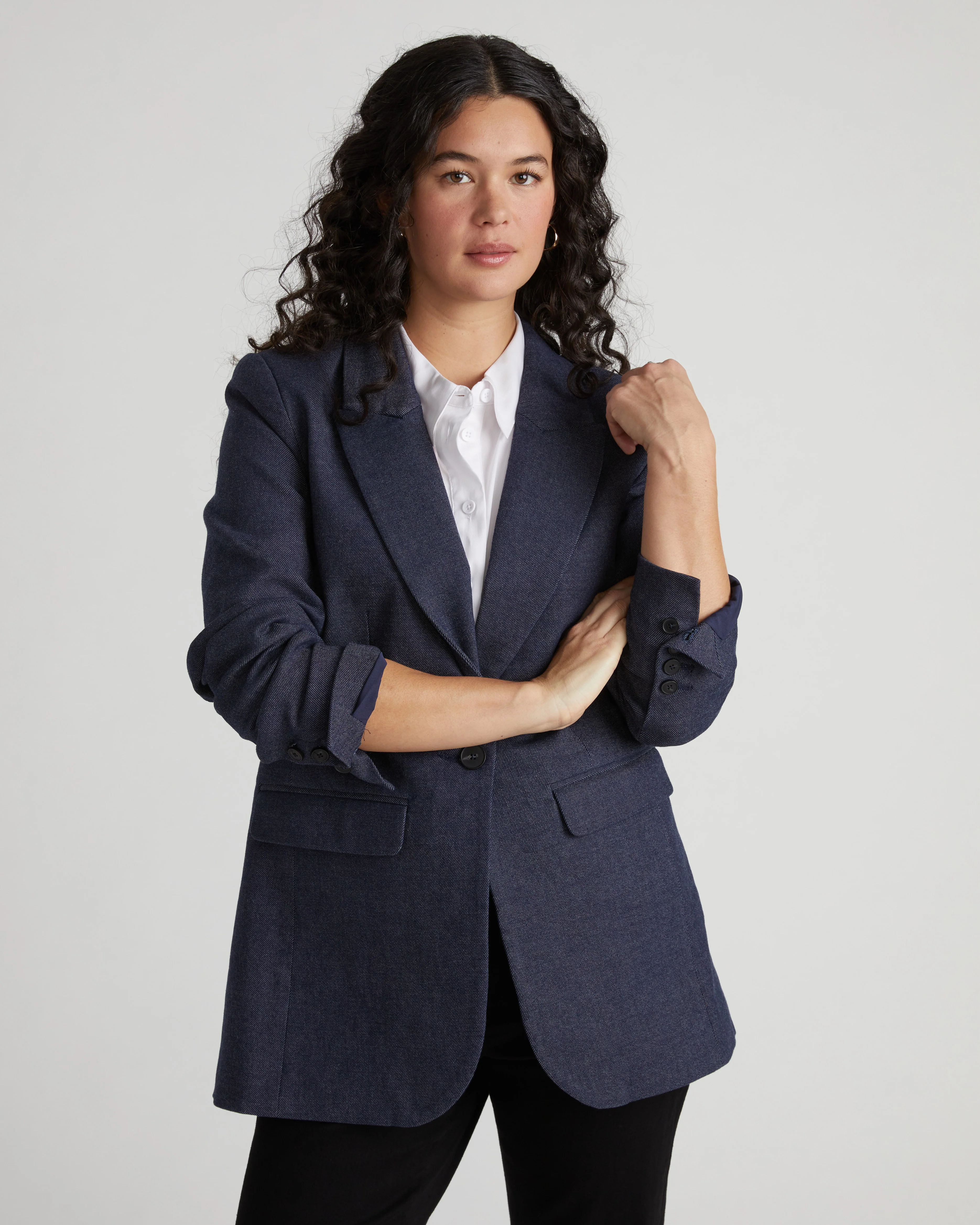 Percy Denim Look Blazer - Dark Indigo - Image 12