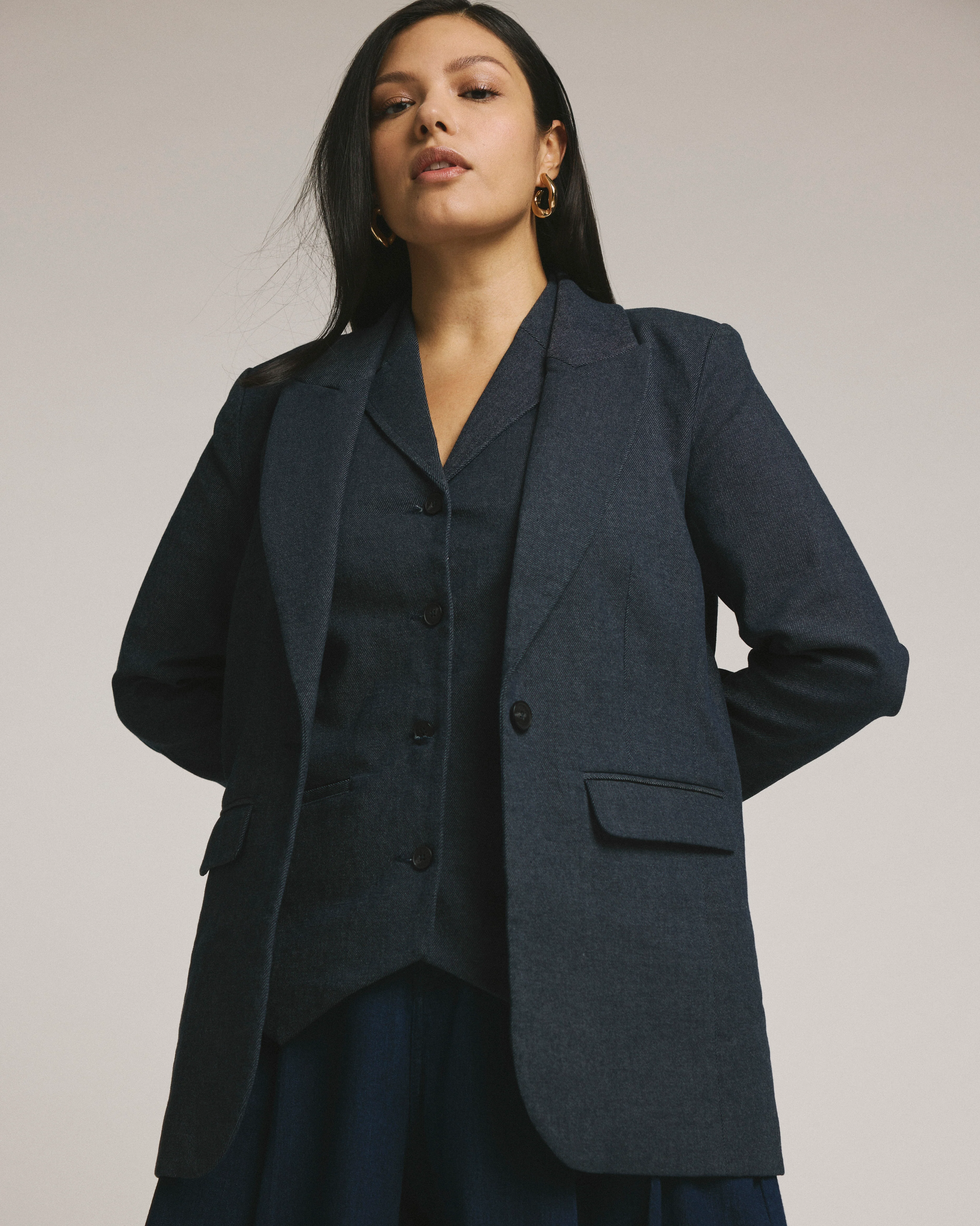 Percy Denim Look Blazer - Dark Indigo - Image 8