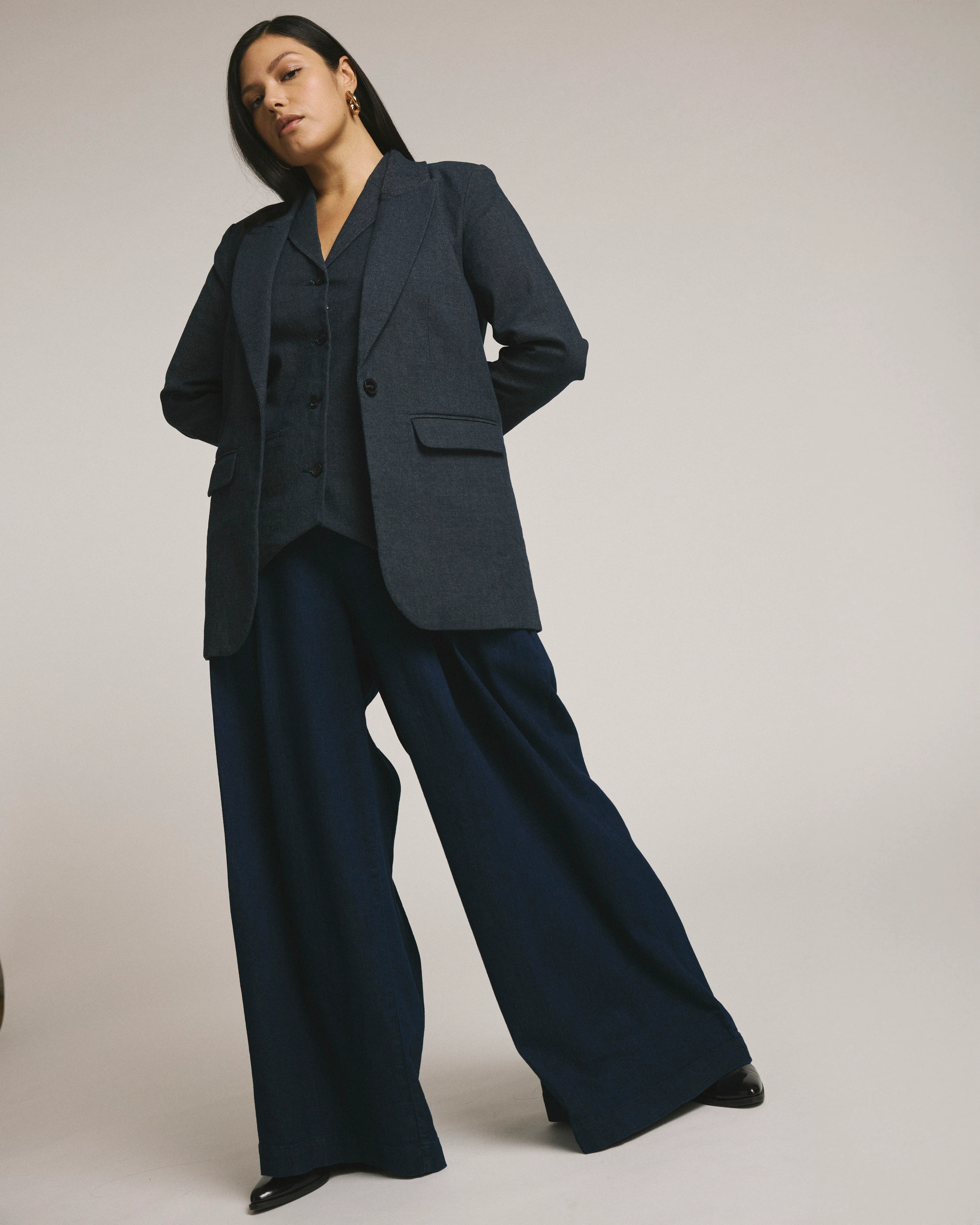 Percy Denim Look Blazer - Dark Indigo - Image 9
