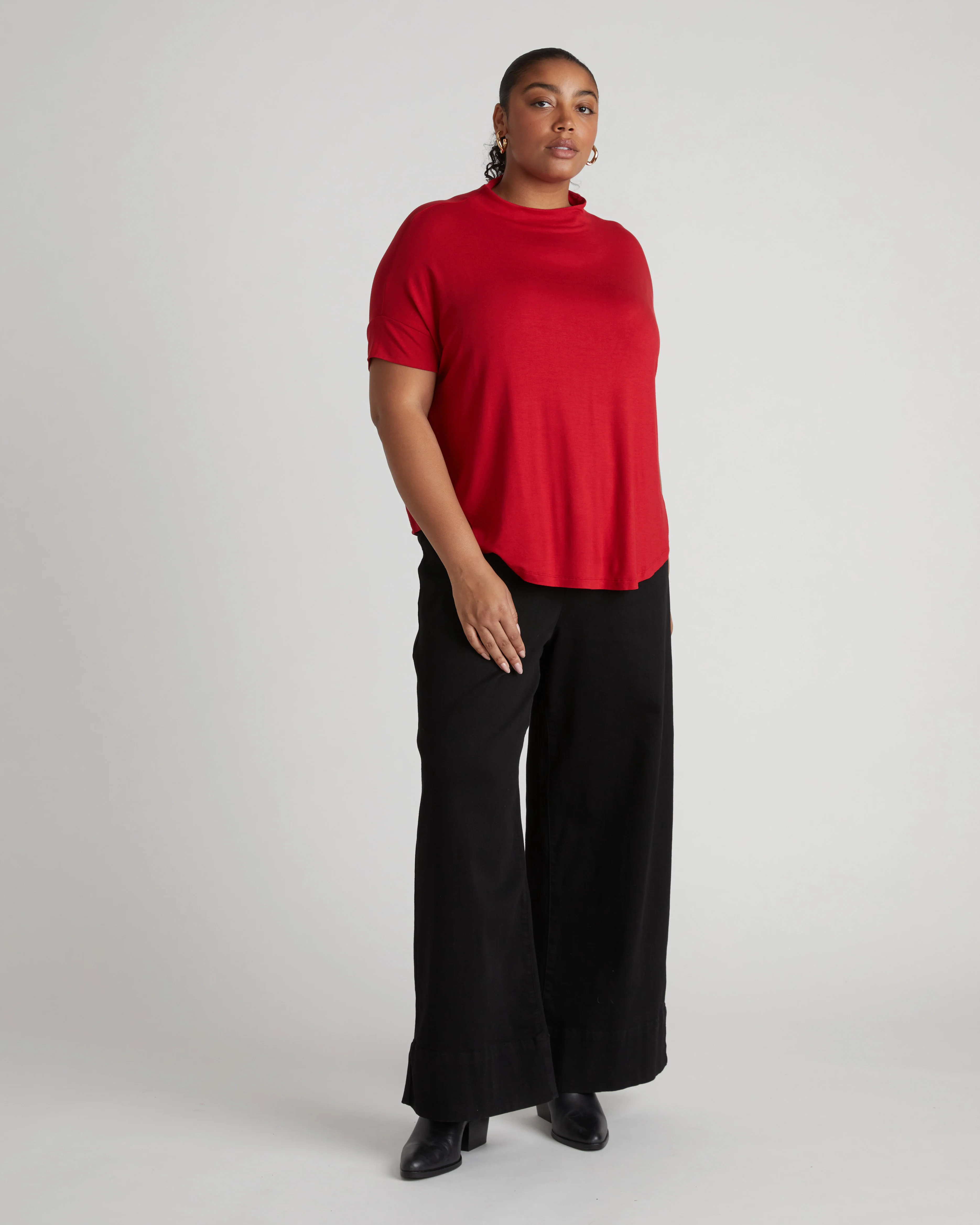Petra Liquid Jersey Top - New York Red - Image 3