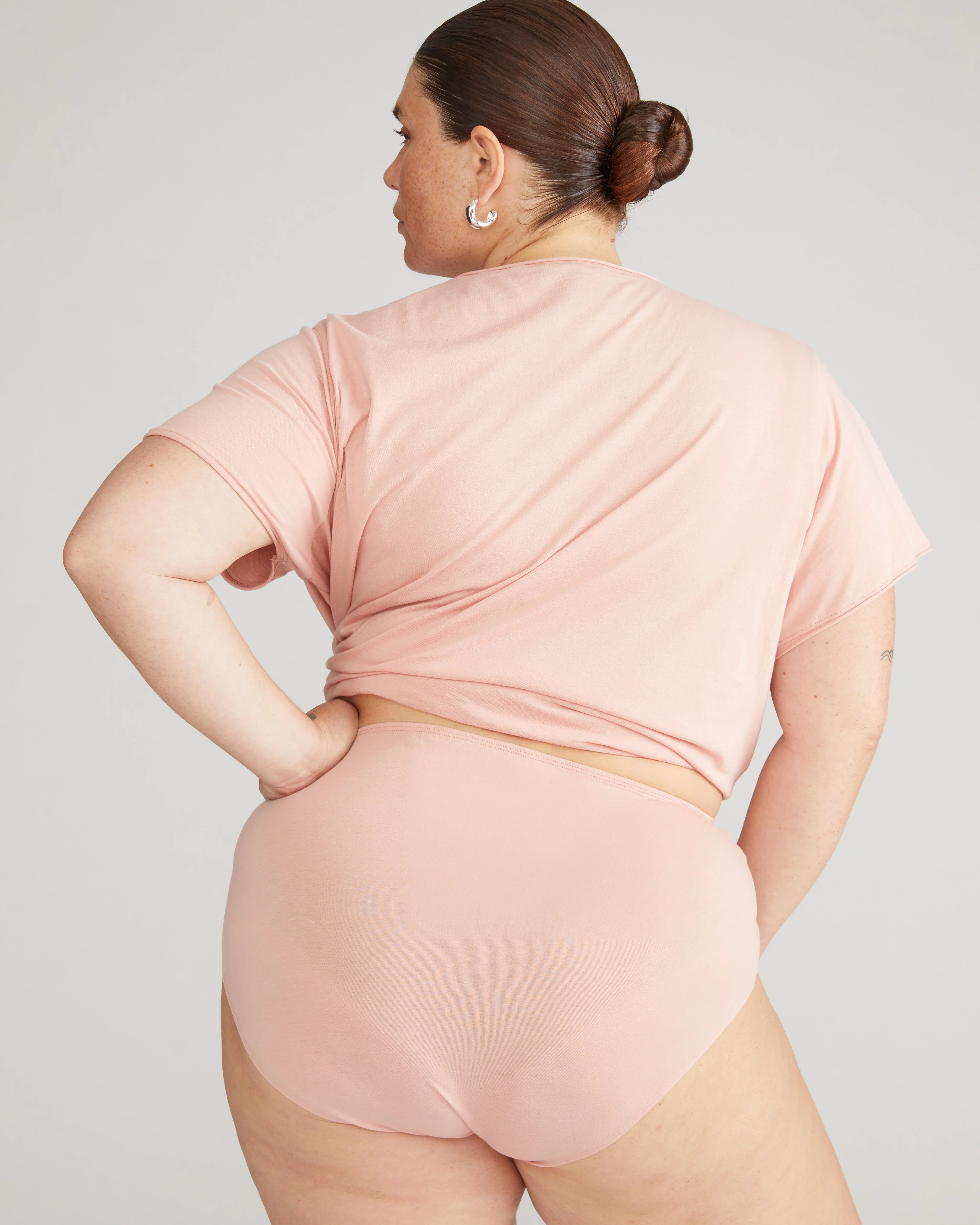 Pima Cotton Full Coverage Briefs - Pink - Image 3