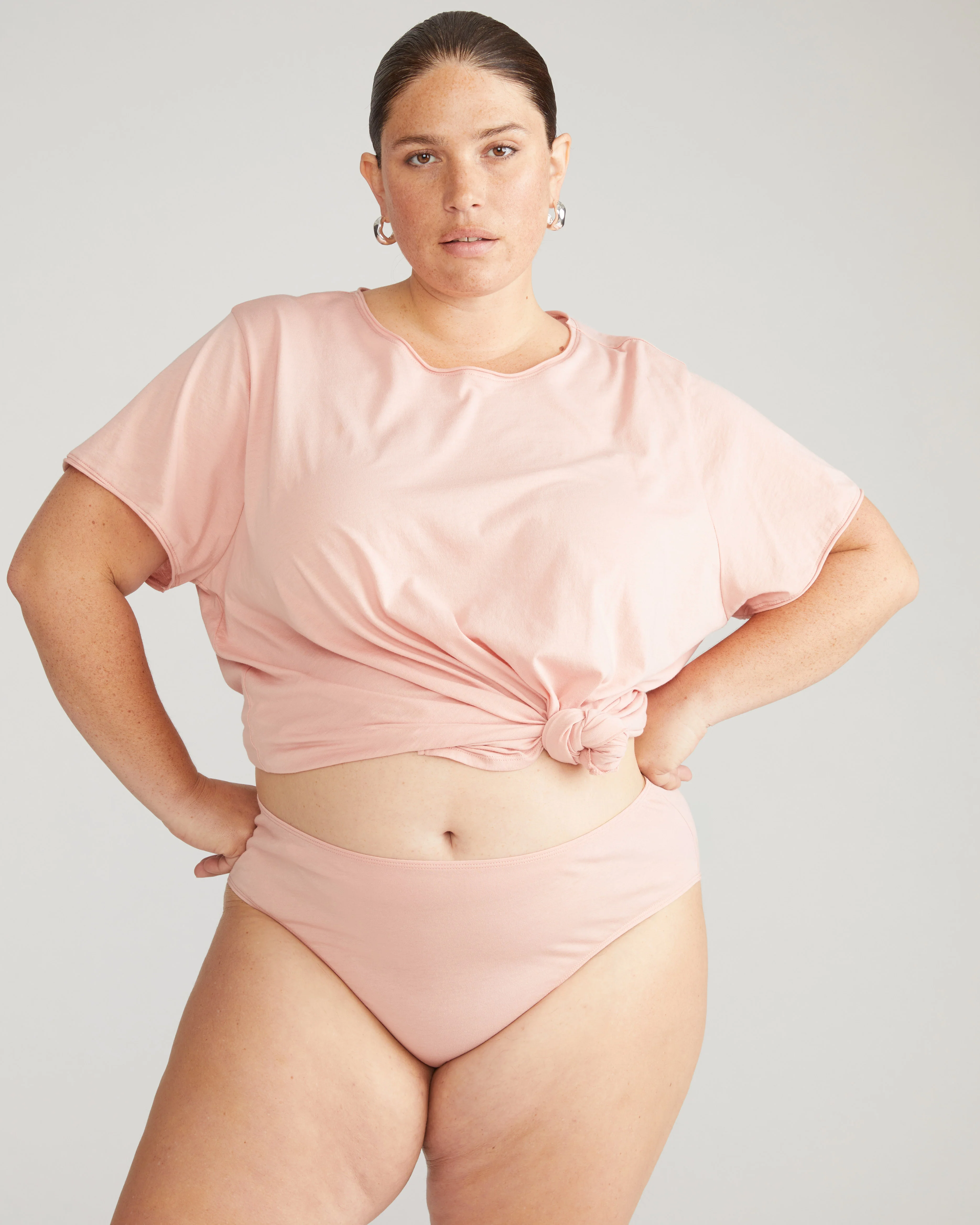 Pima Cotton Lounge Tee - Pink - Image 5
