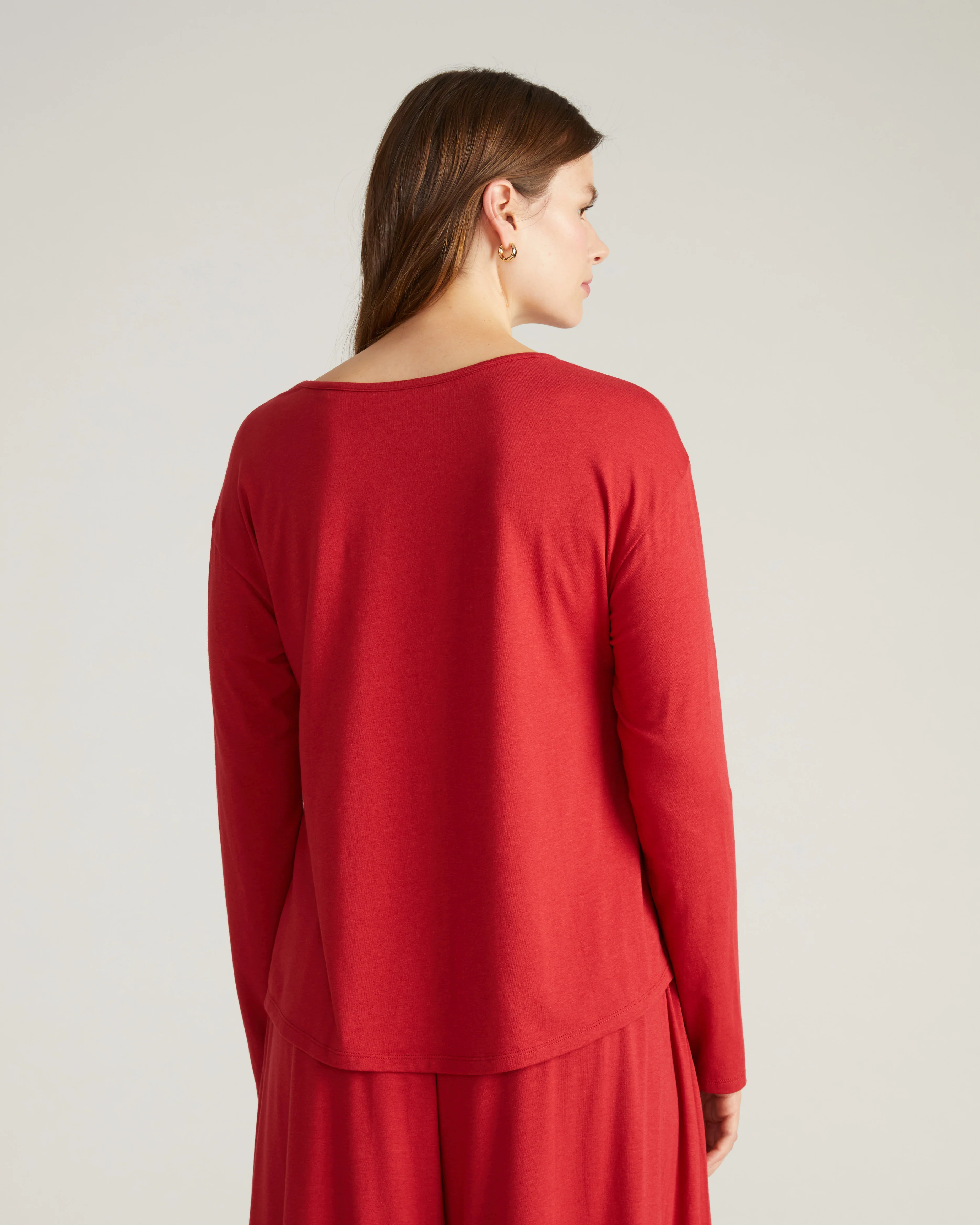 Pina Long Sleeve Lounge Tee - Raspberry - Image 5