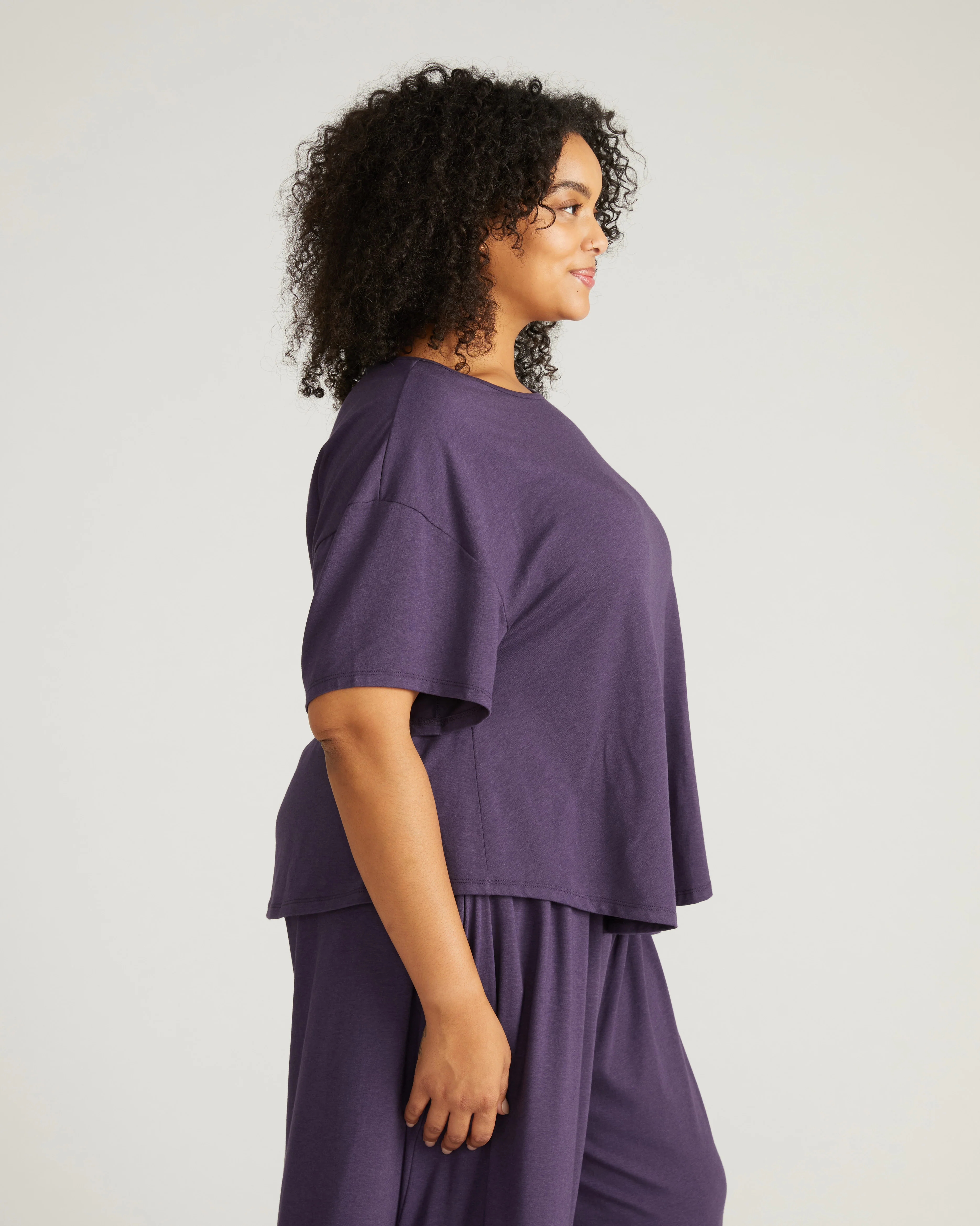 Pina Short Sleeve Lounge Tee - Anthracite - Image 2