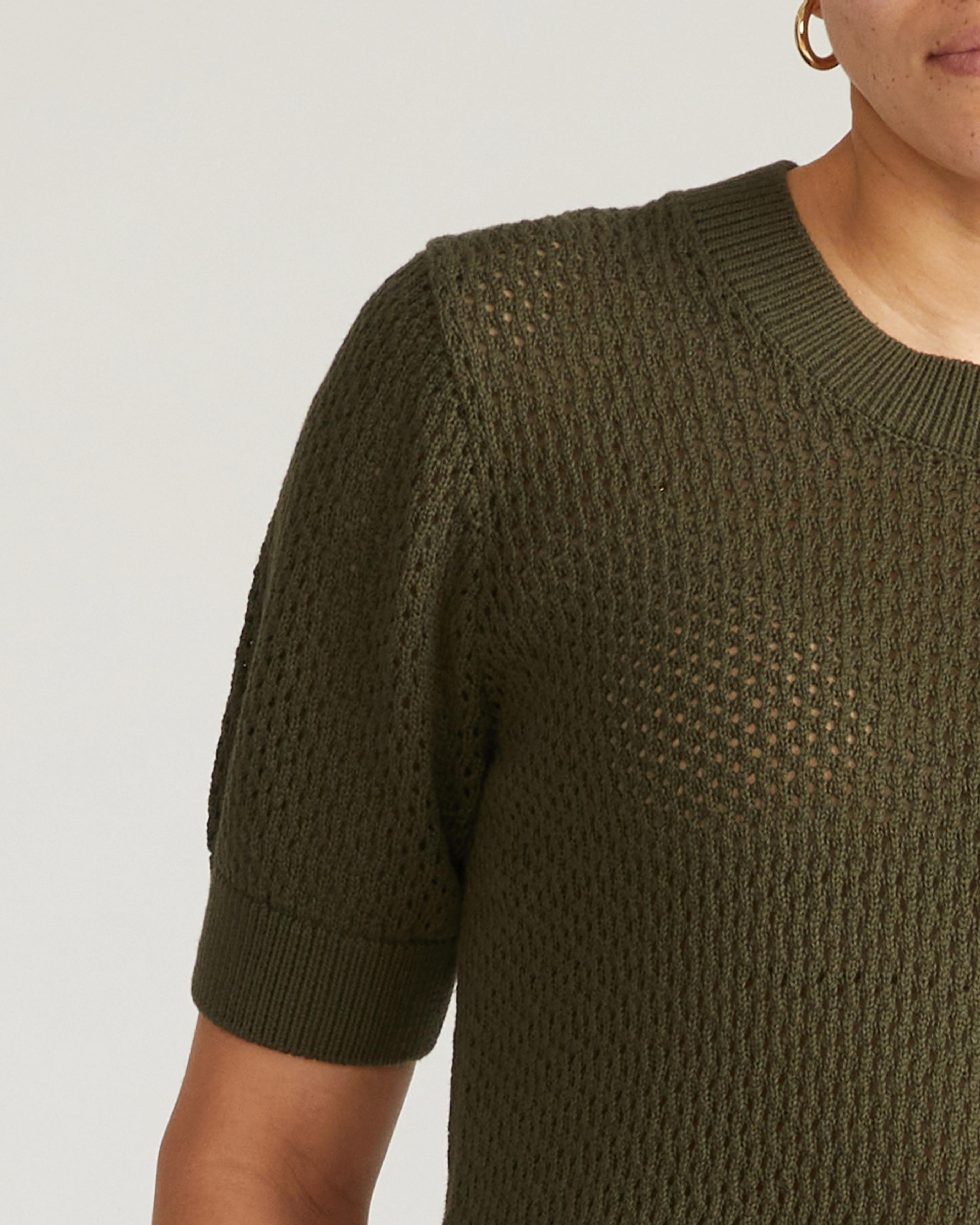 Positano Pointelle Mock Neck Sweater - Camo - Image 8