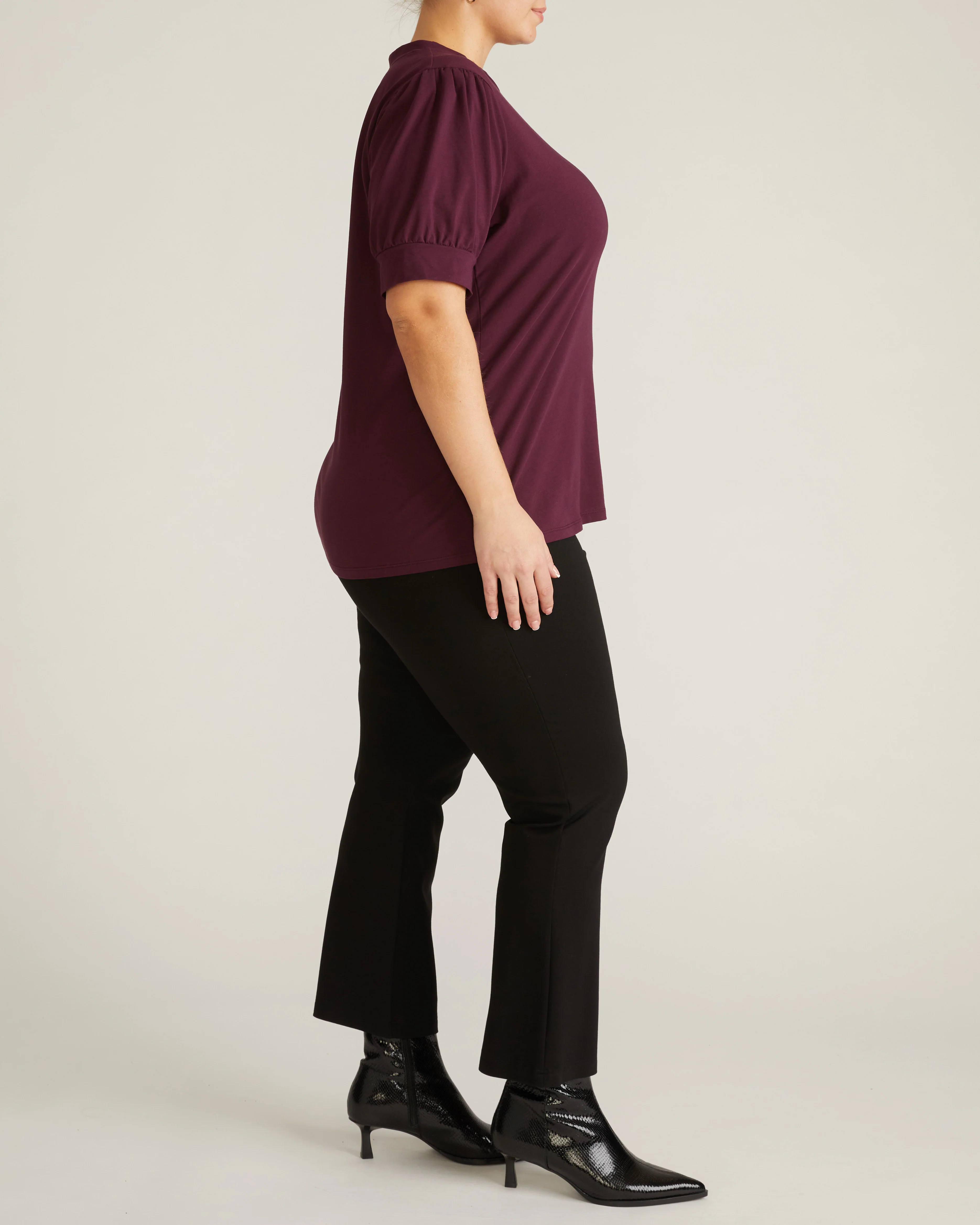 Pouf Sleeve Tee - Acai - Image 5