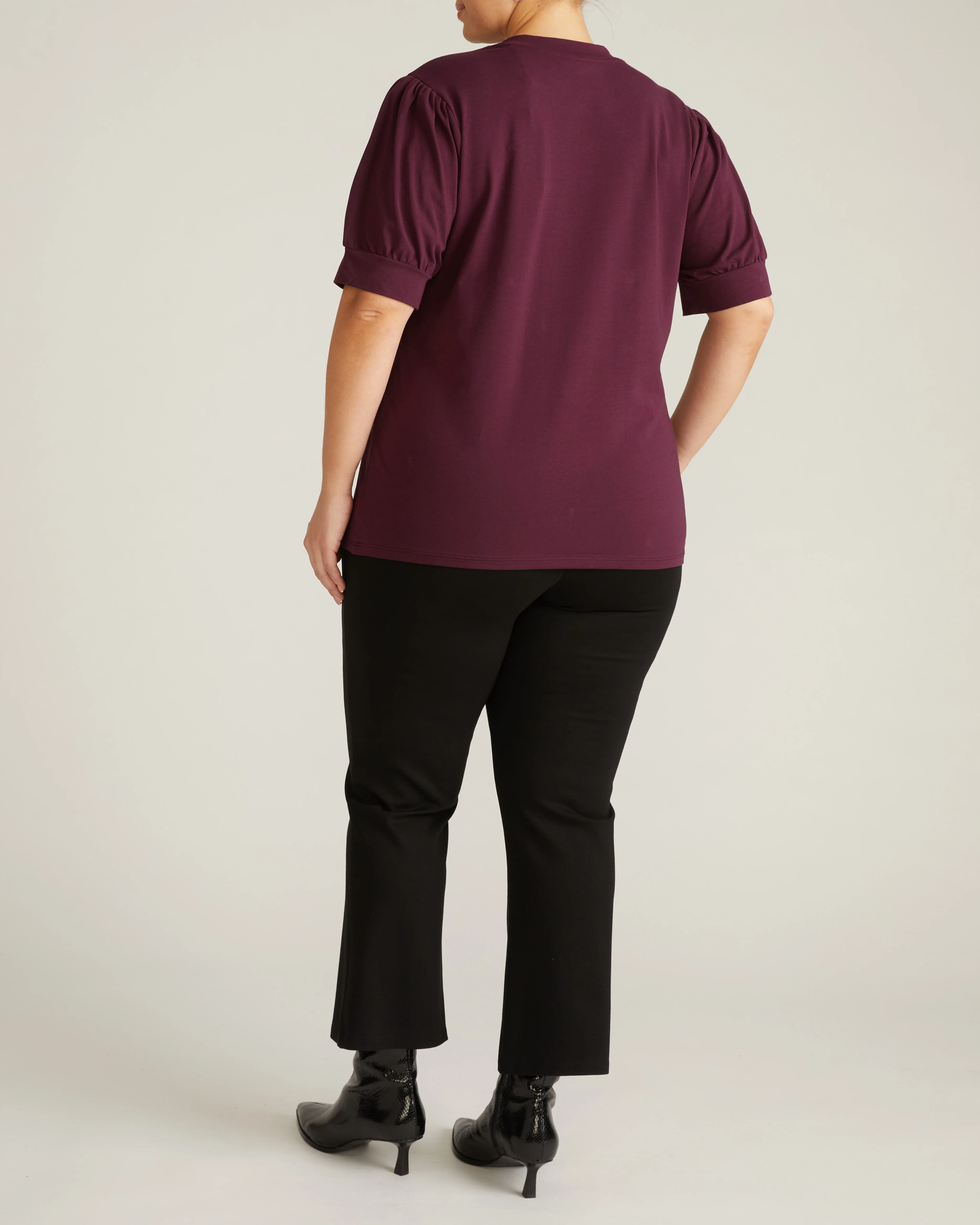 Pouf Sleeve Tee - Acai - Image 6