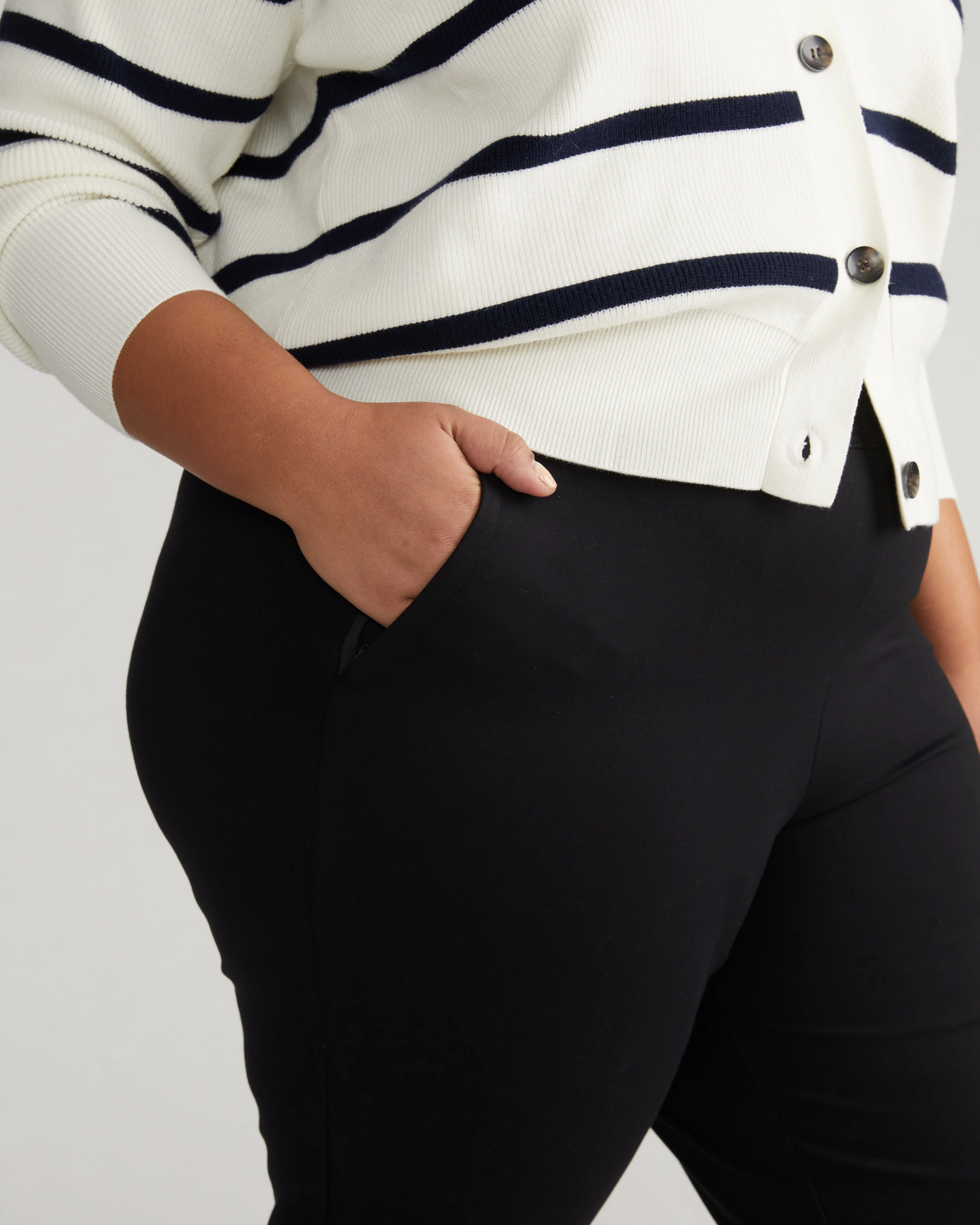 Prestige Ponte Flared Pants - Black - Image 3
