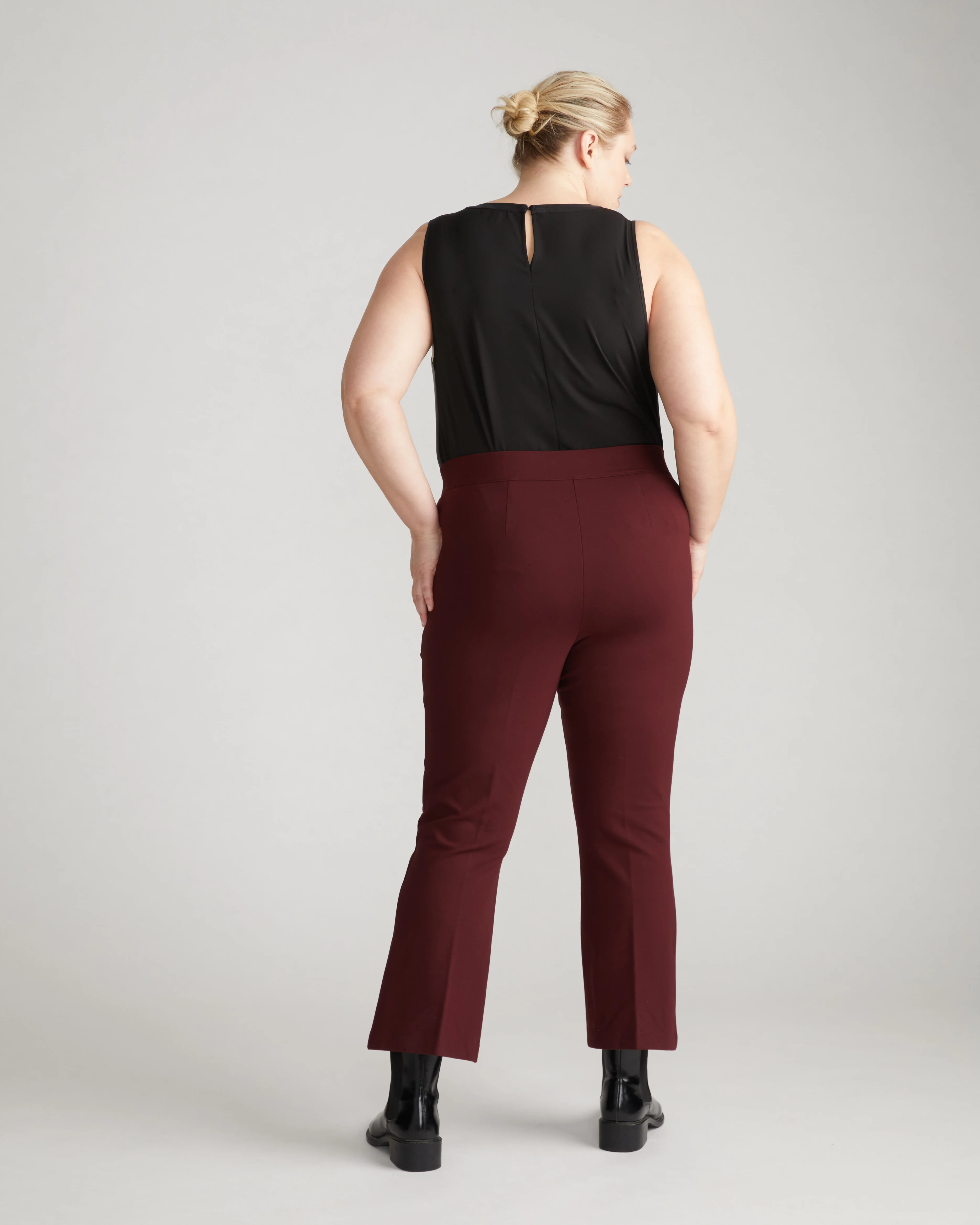 Prestige Ponte Flared Pants - Black Cherry - Image 8