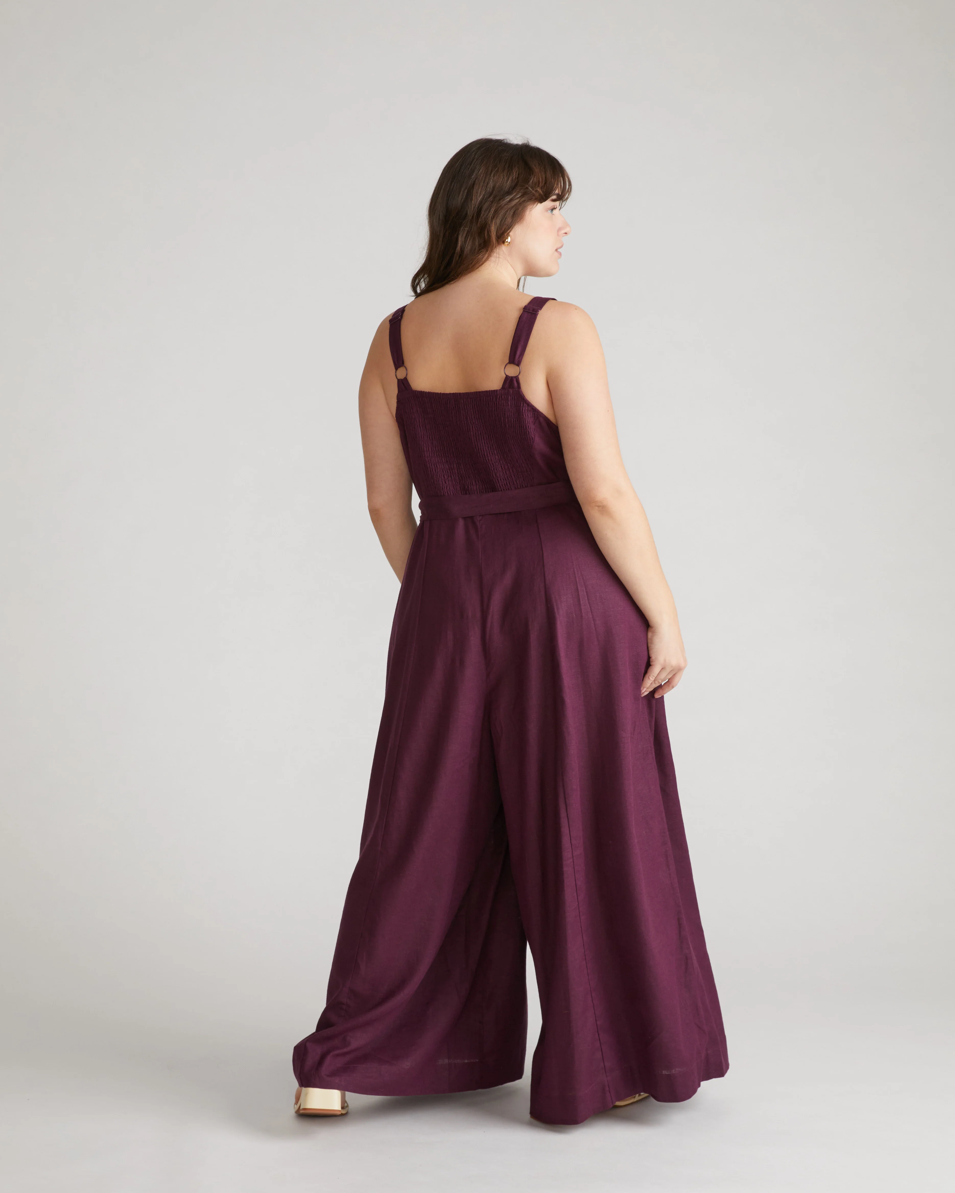 Promenade Linen Jumpsuit - Acai - Image 5