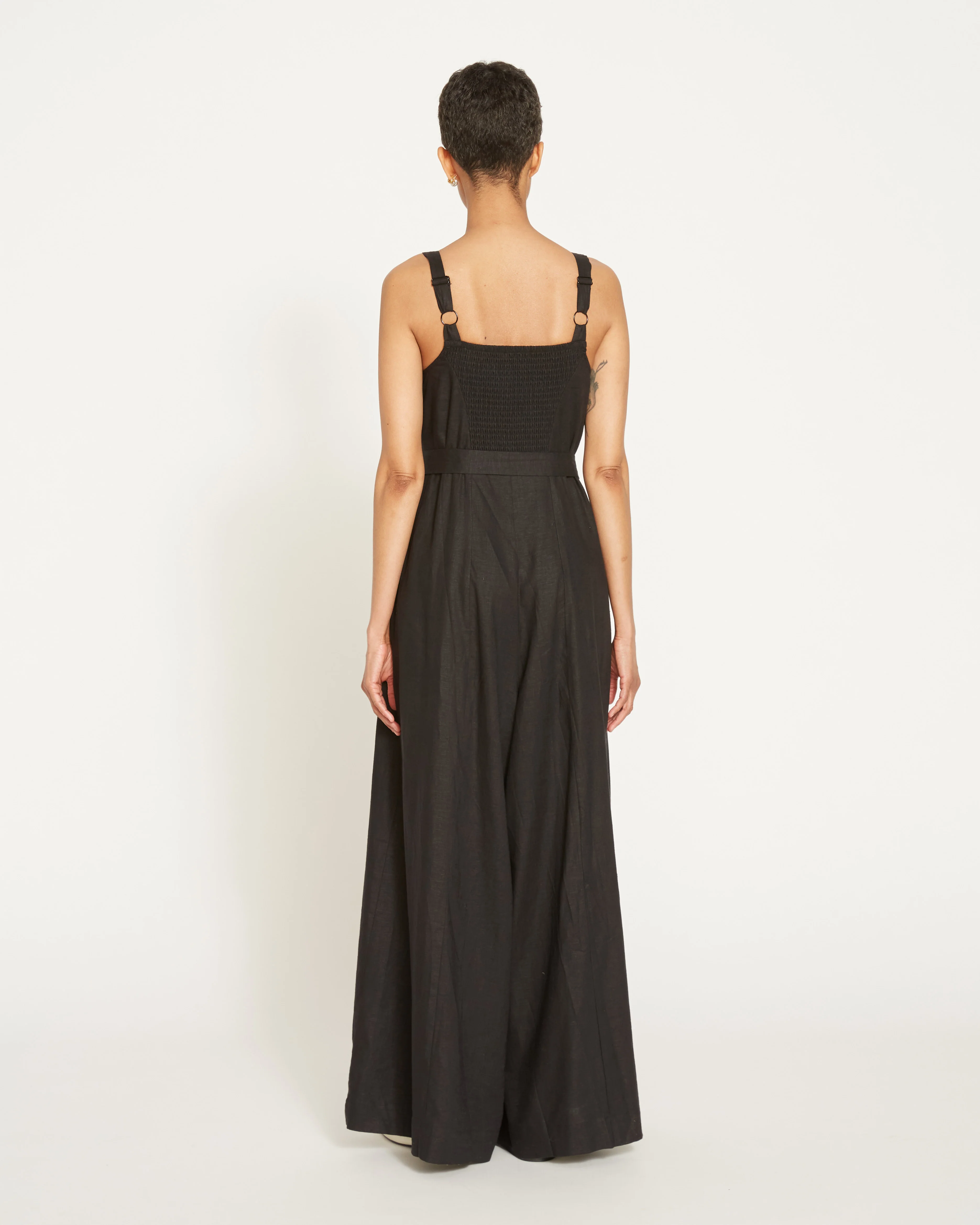 Promenade Linen Jumpsuit - Black - Image 5