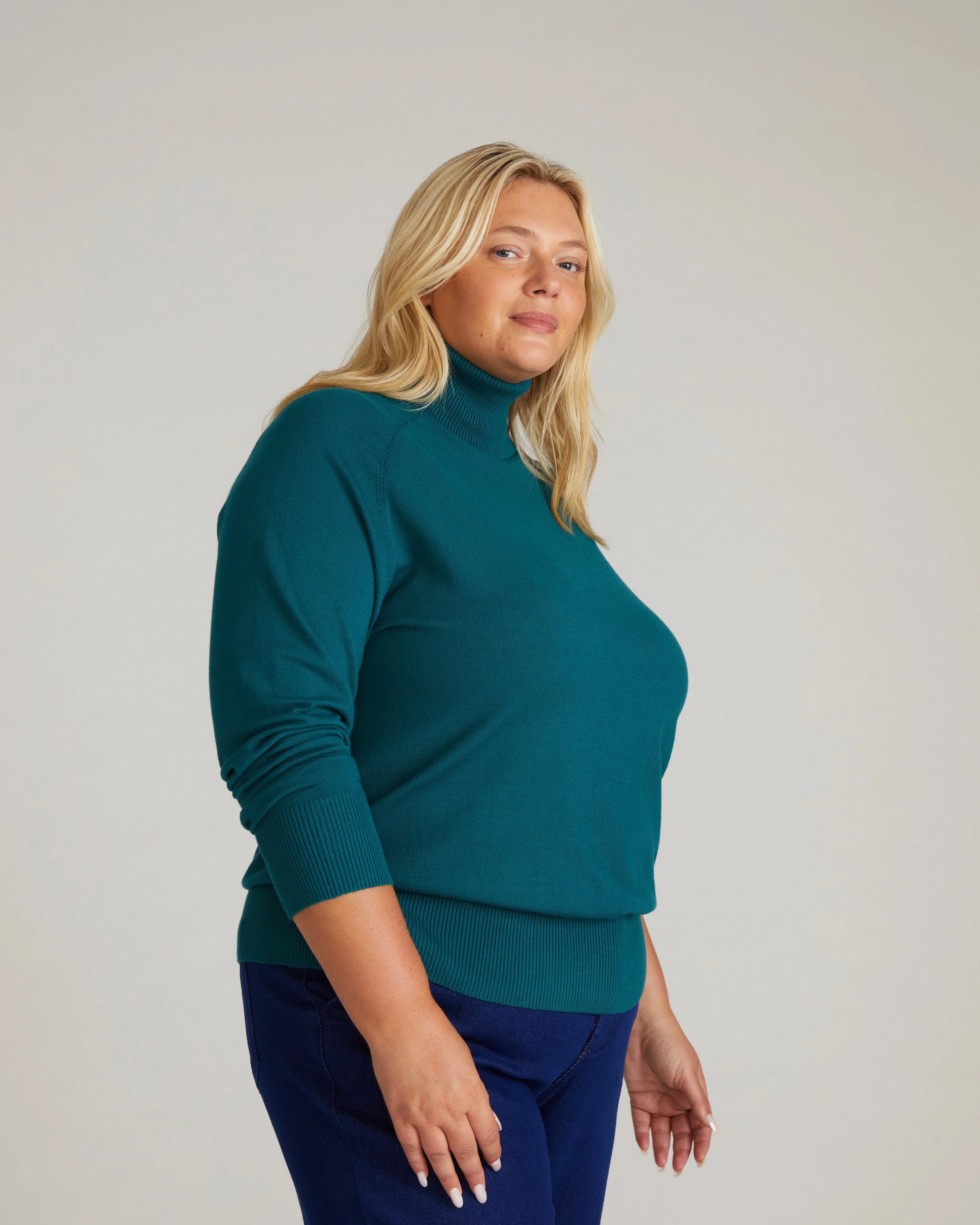 Renee Savvy Fine Knit Raglan Turtleneck - Botanic - Image 2
