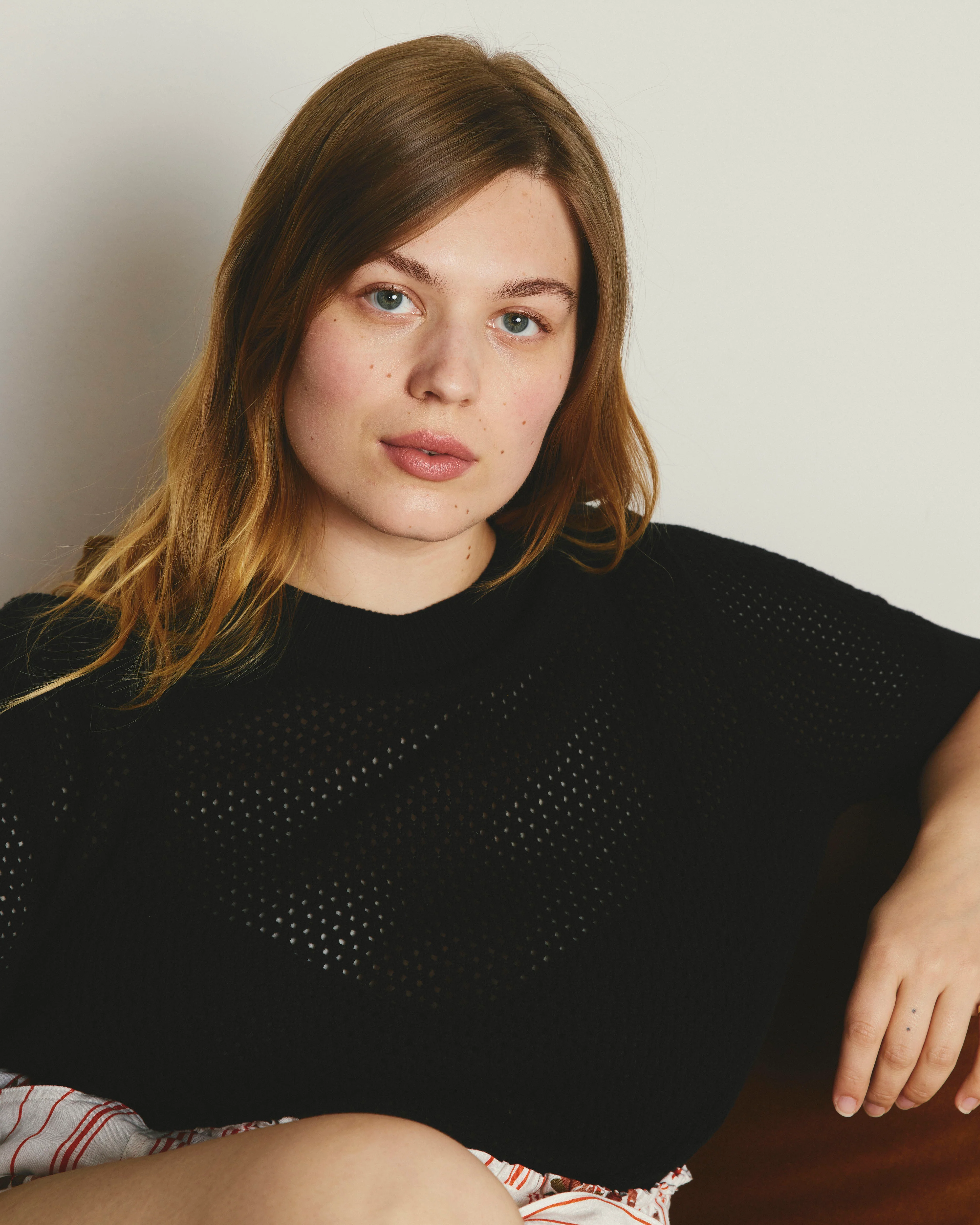 Rosie Pointelle Sweater Top - Black - Image 2