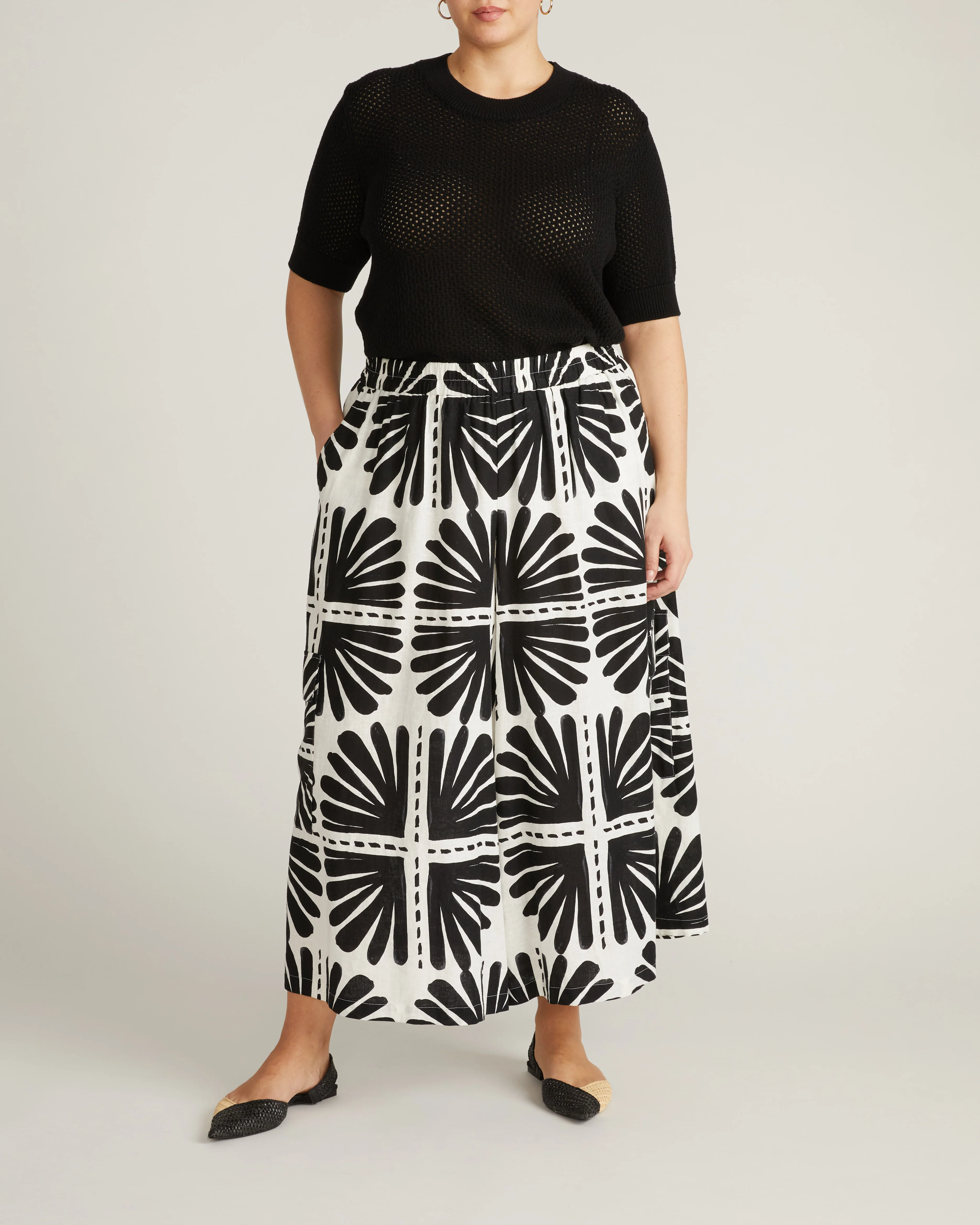 Rosie Pointelle Sweater Top - Black - Image 4