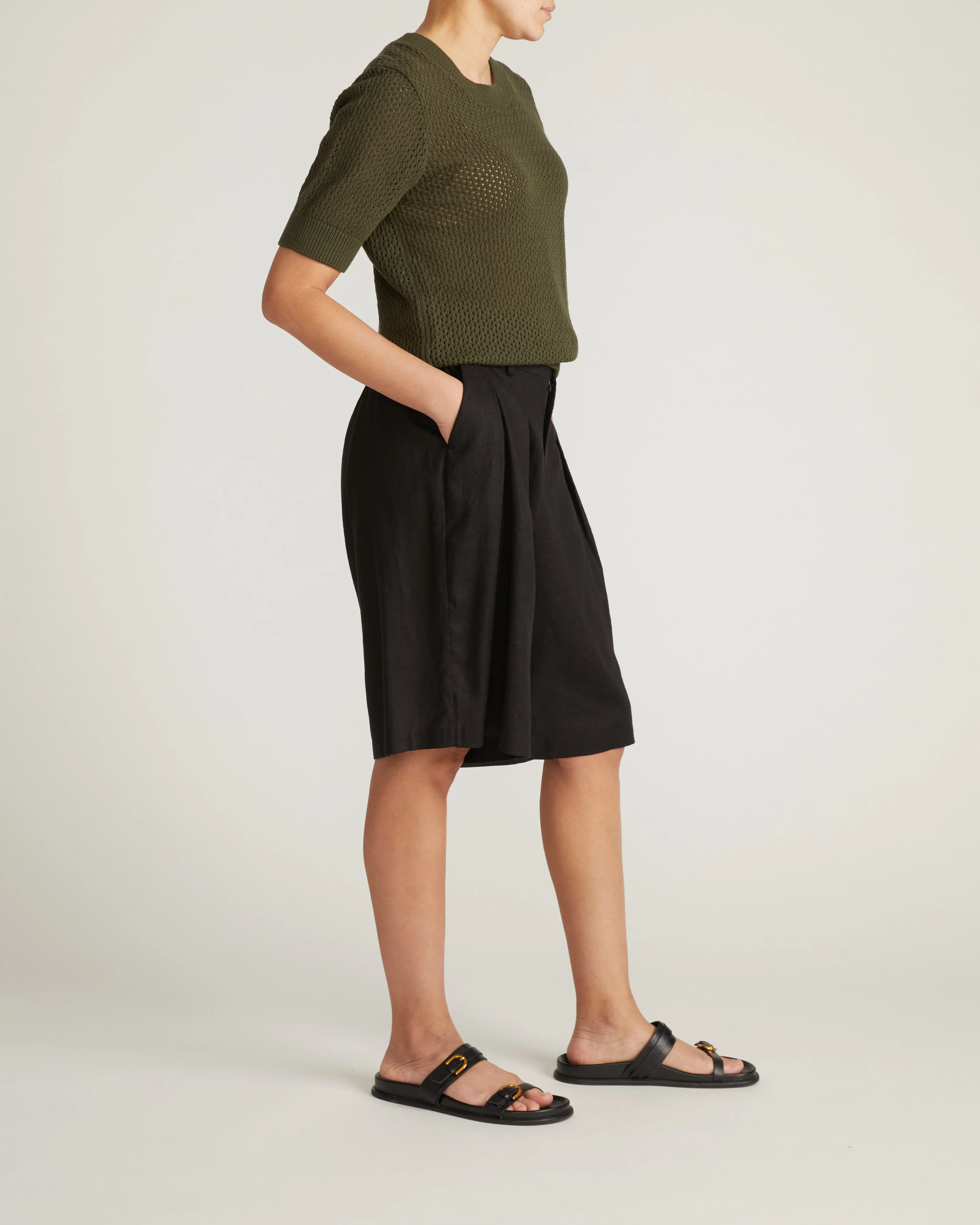 Rosie Pointelle Sweater Top - Camo - Image 5