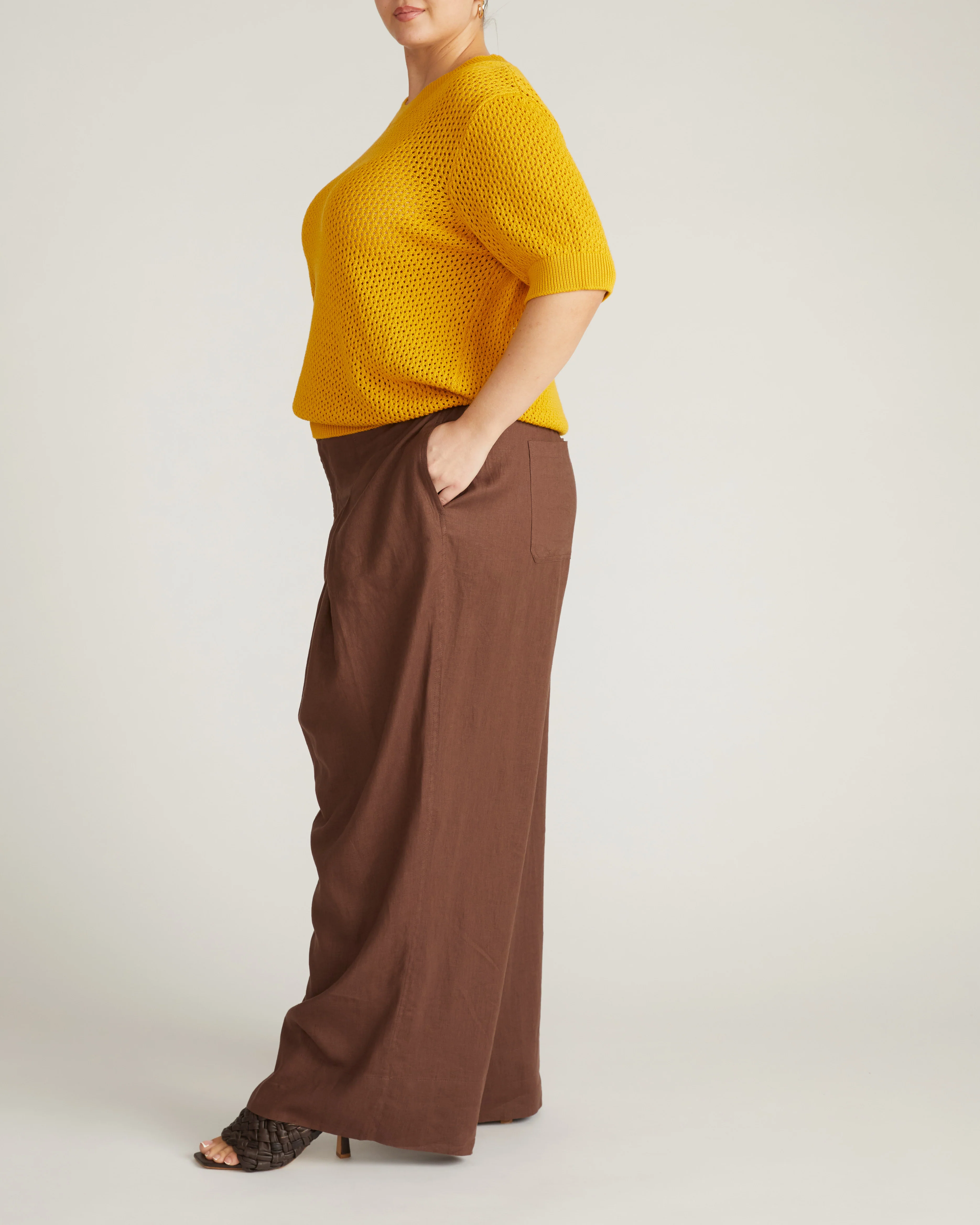 Rosie Pointelle Sweater Top - Goldenrod - Image 4