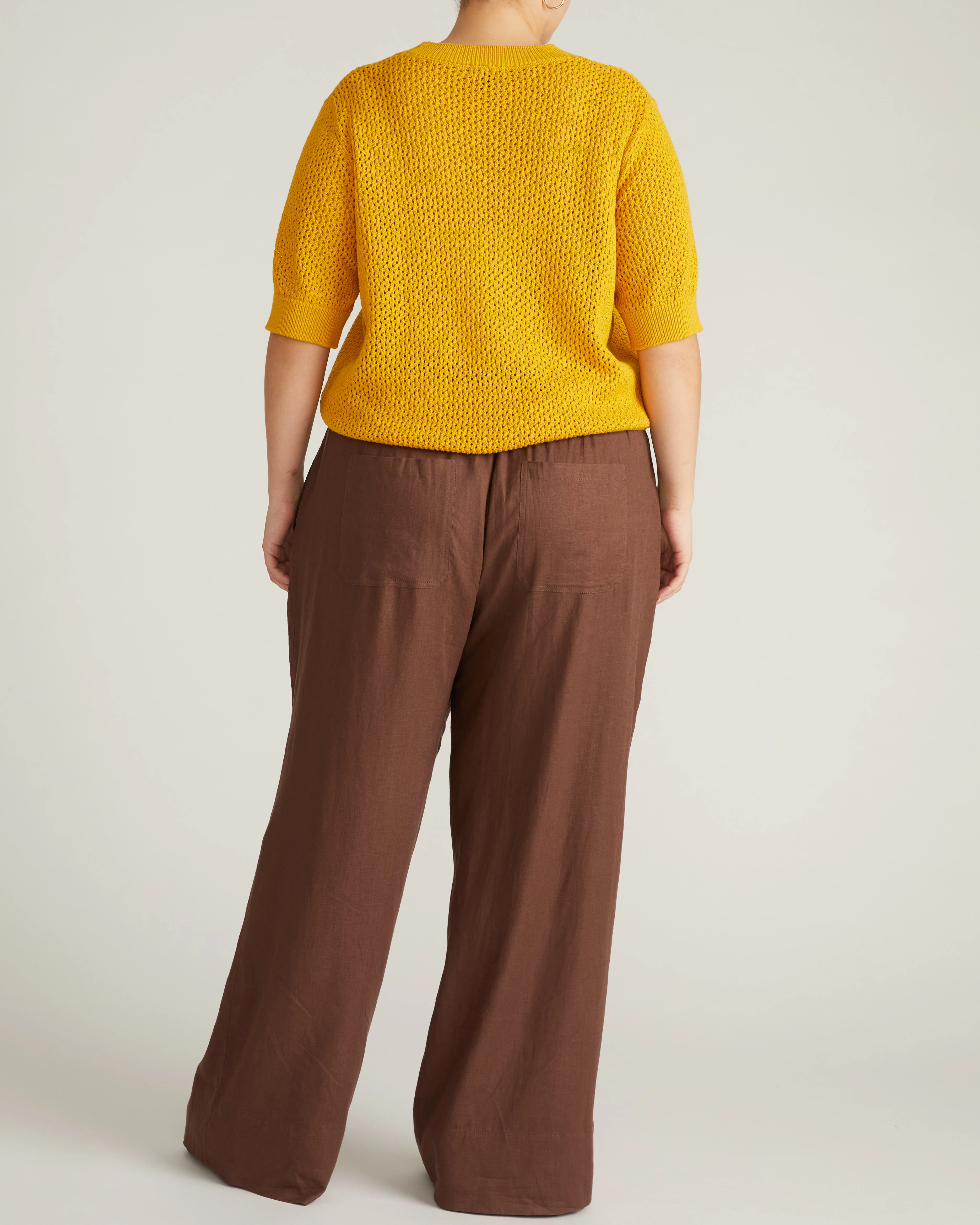 Rosie Pointelle Sweater Top - Goldenrod - Image 5