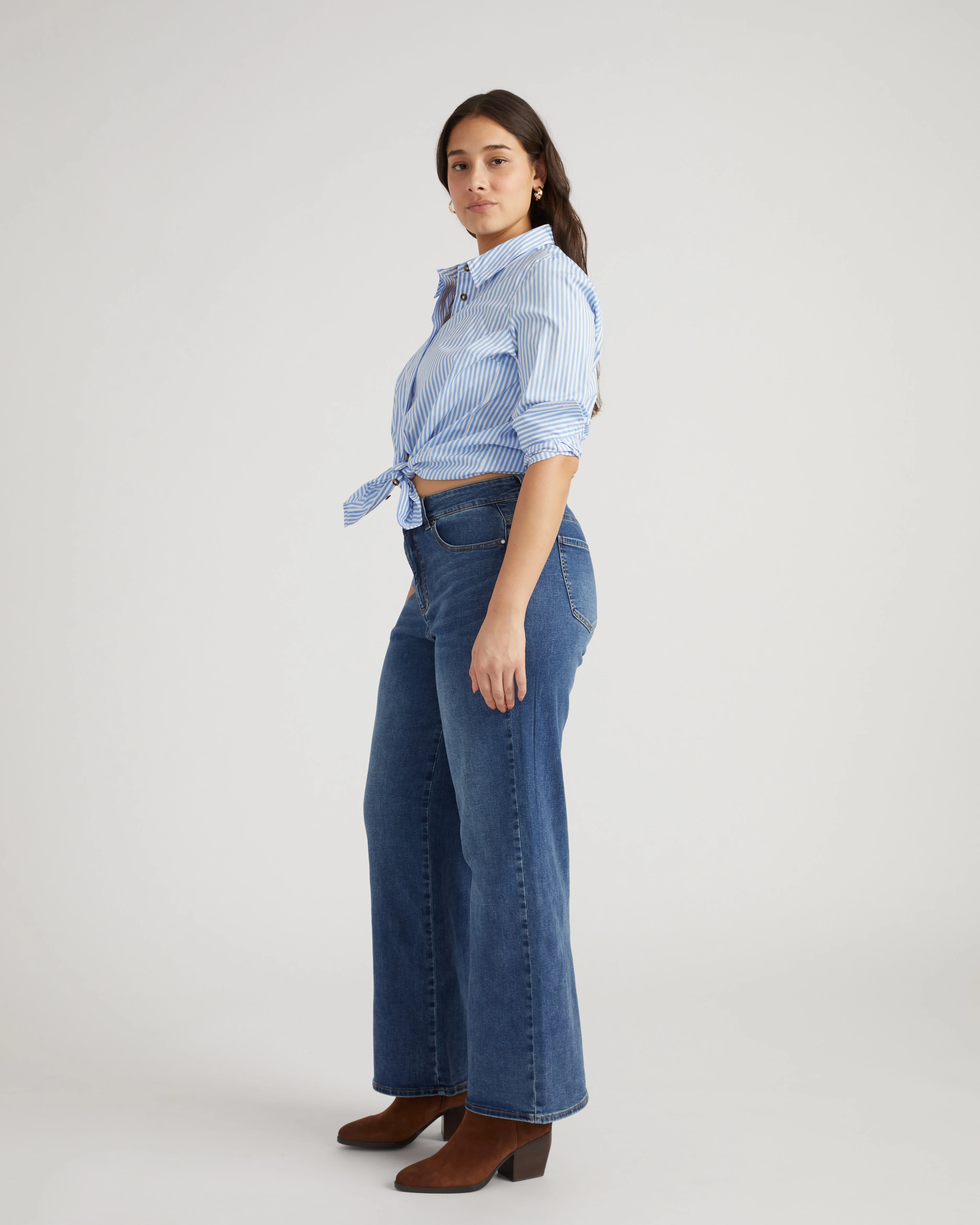 Roxy Relaxed Bootcut Jeans - Anzio Blue - Image 4