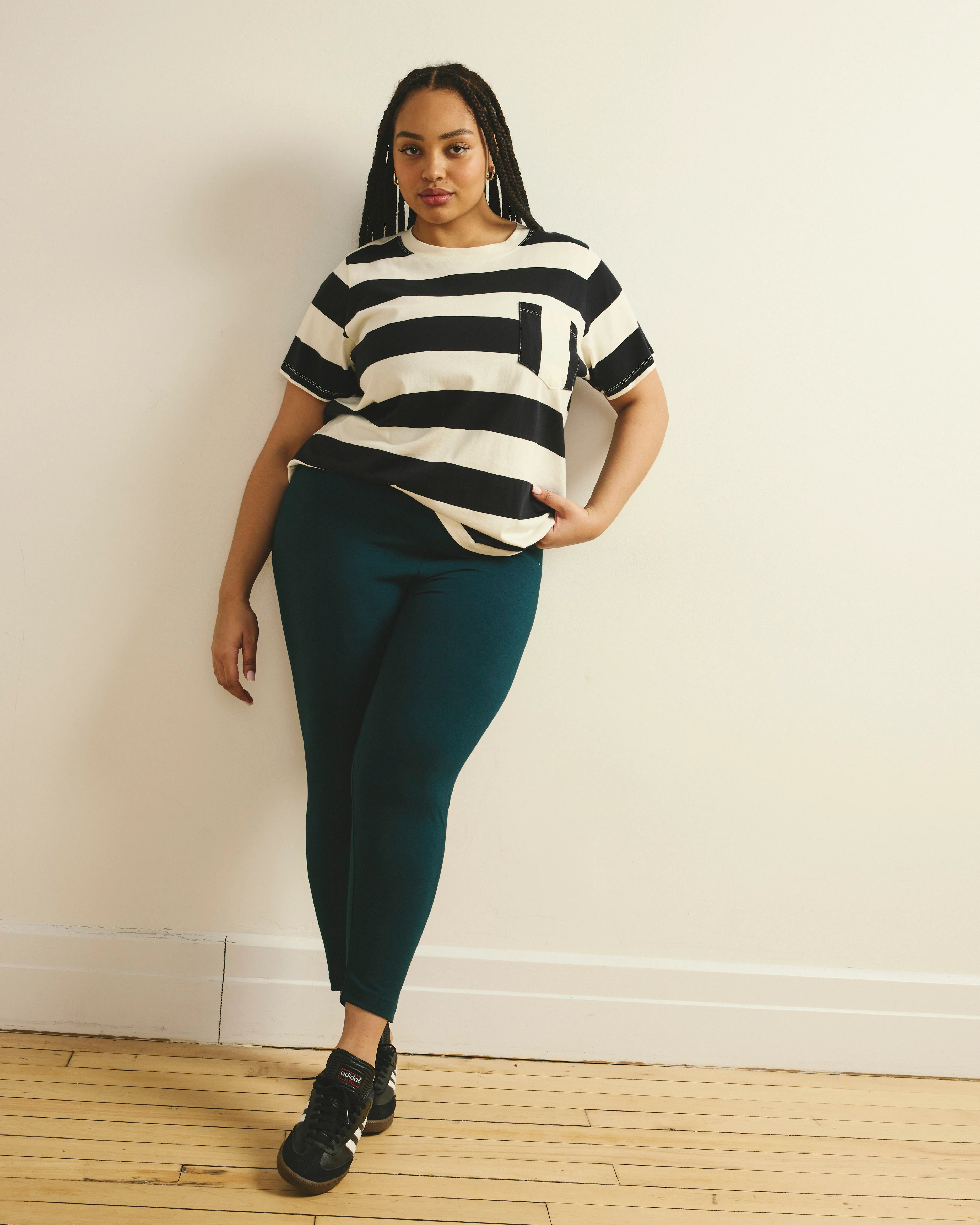 Roya Cropped Leggings 23 Inch - Deep Sea - Image 2