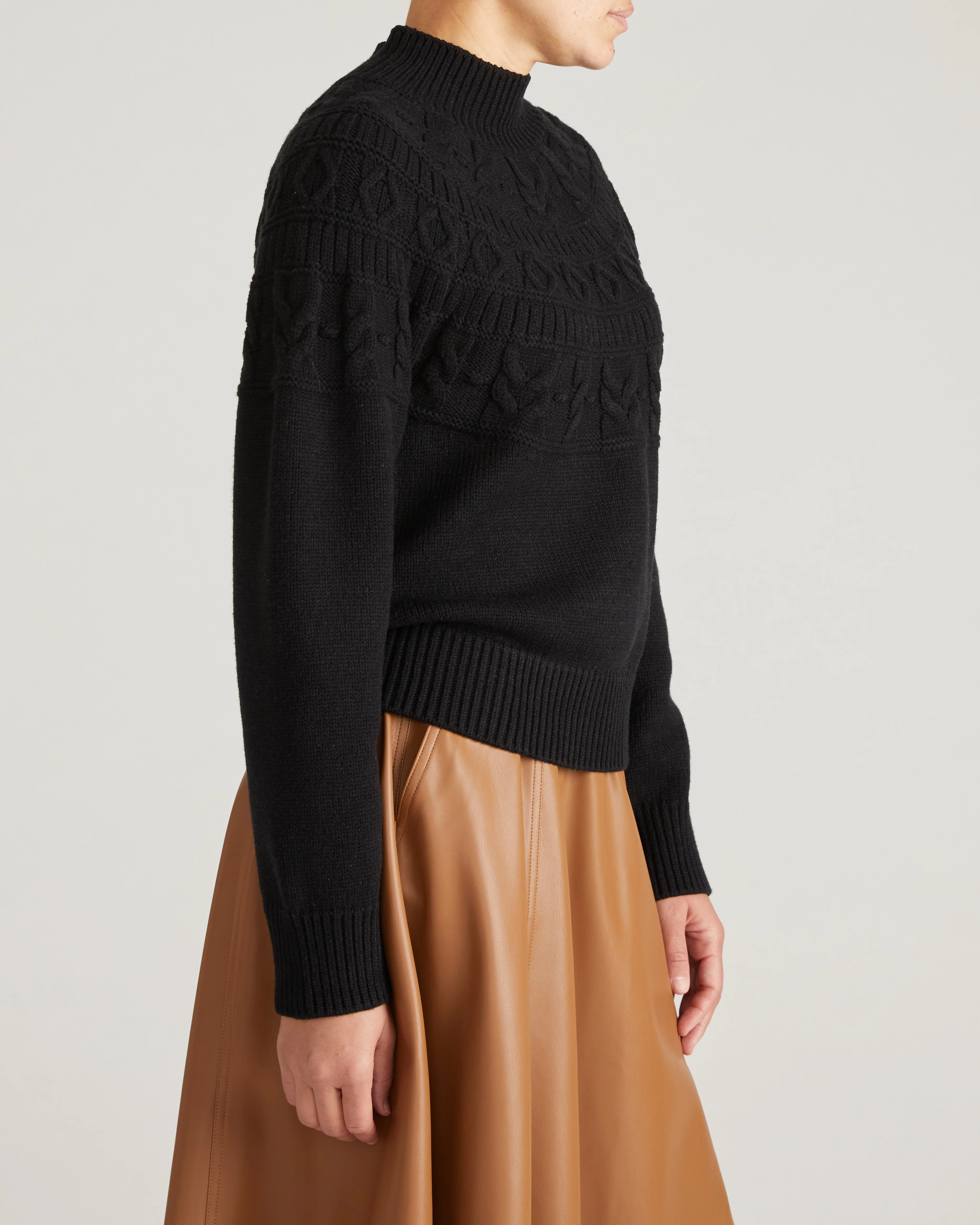 Safiya Cable Knit Sweater - Black - Image 5