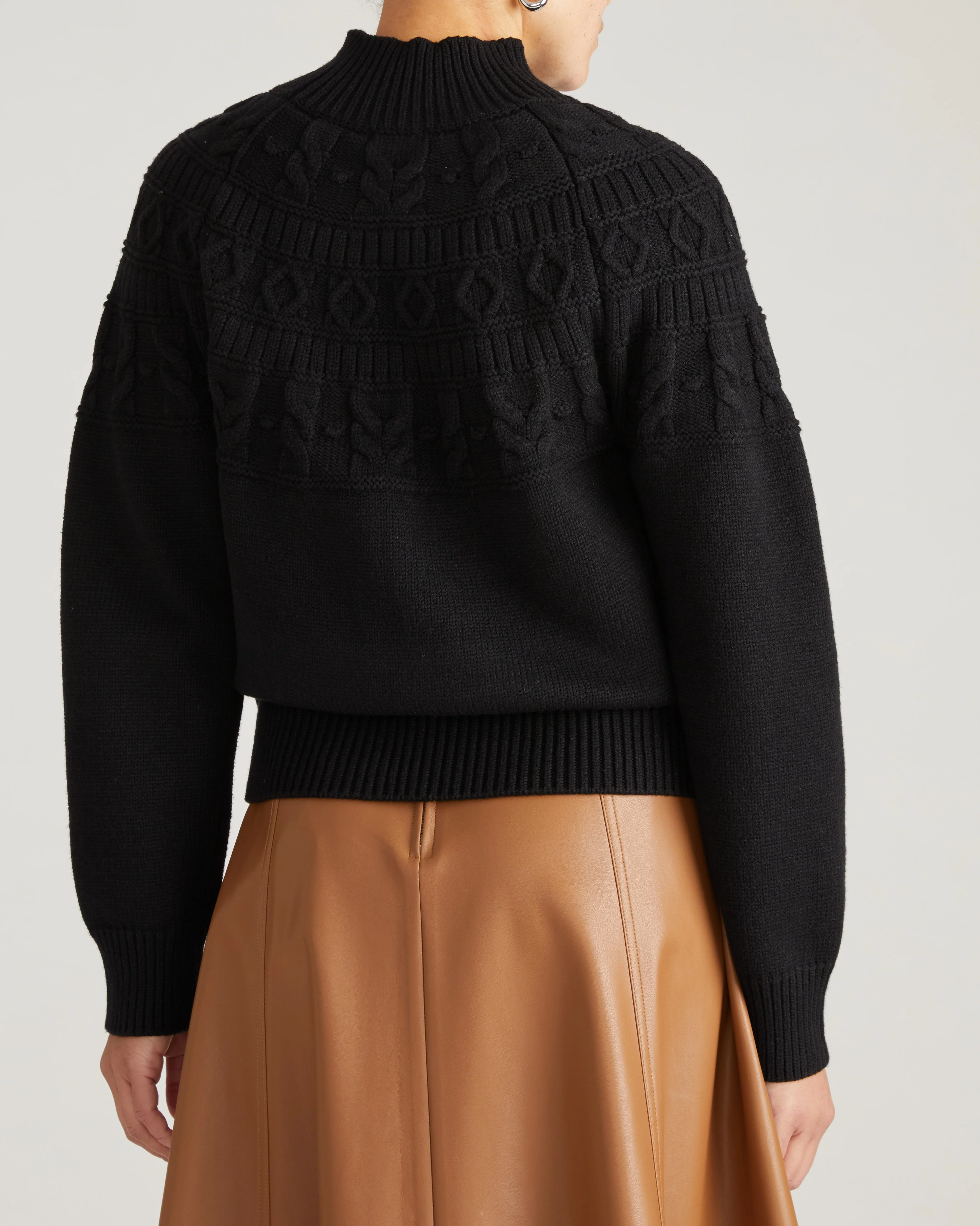 Safiya Cable Knit Sweater - Black - Image 6