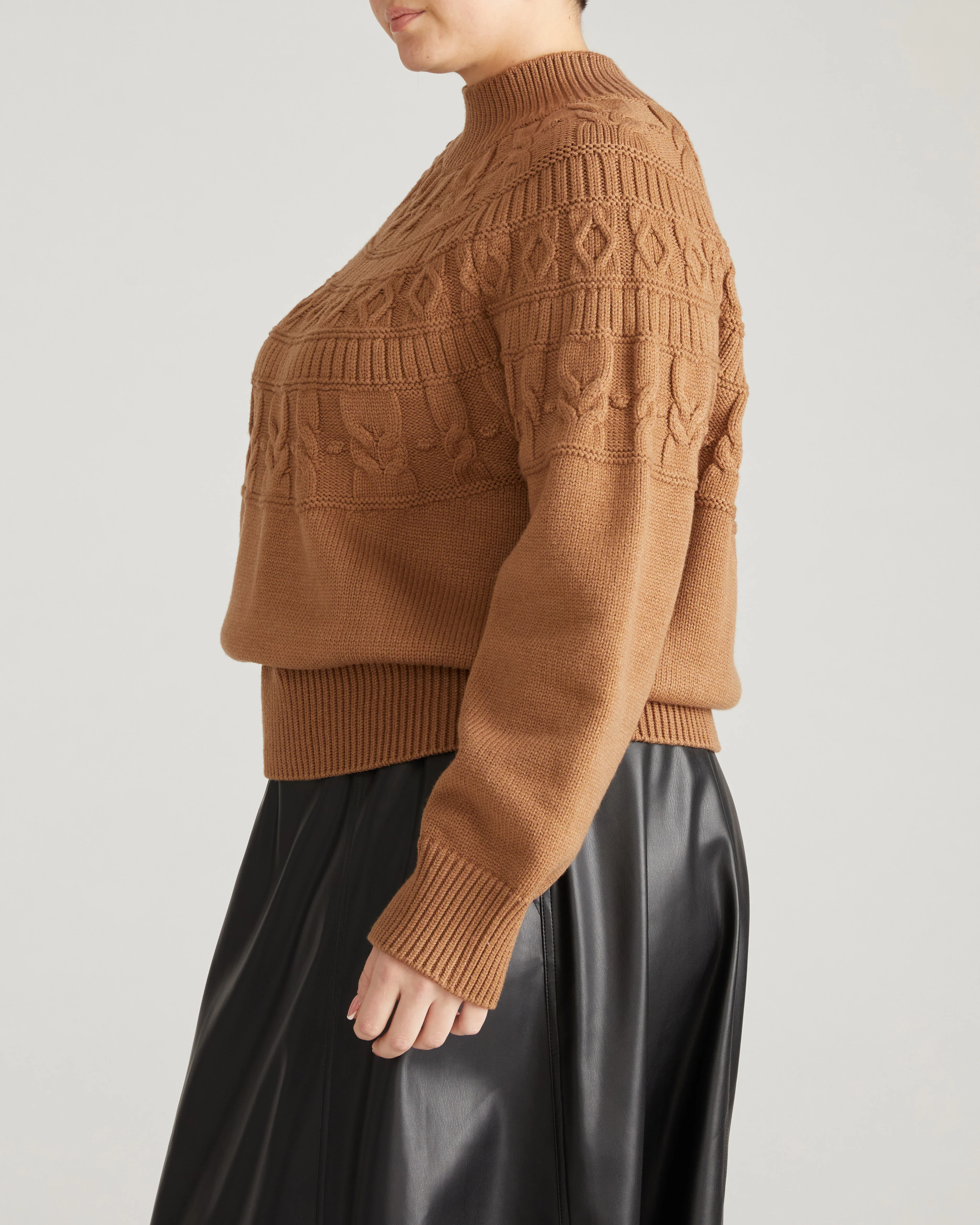 Safiya Cable Knit Sweater - Classic Camel - Image 5