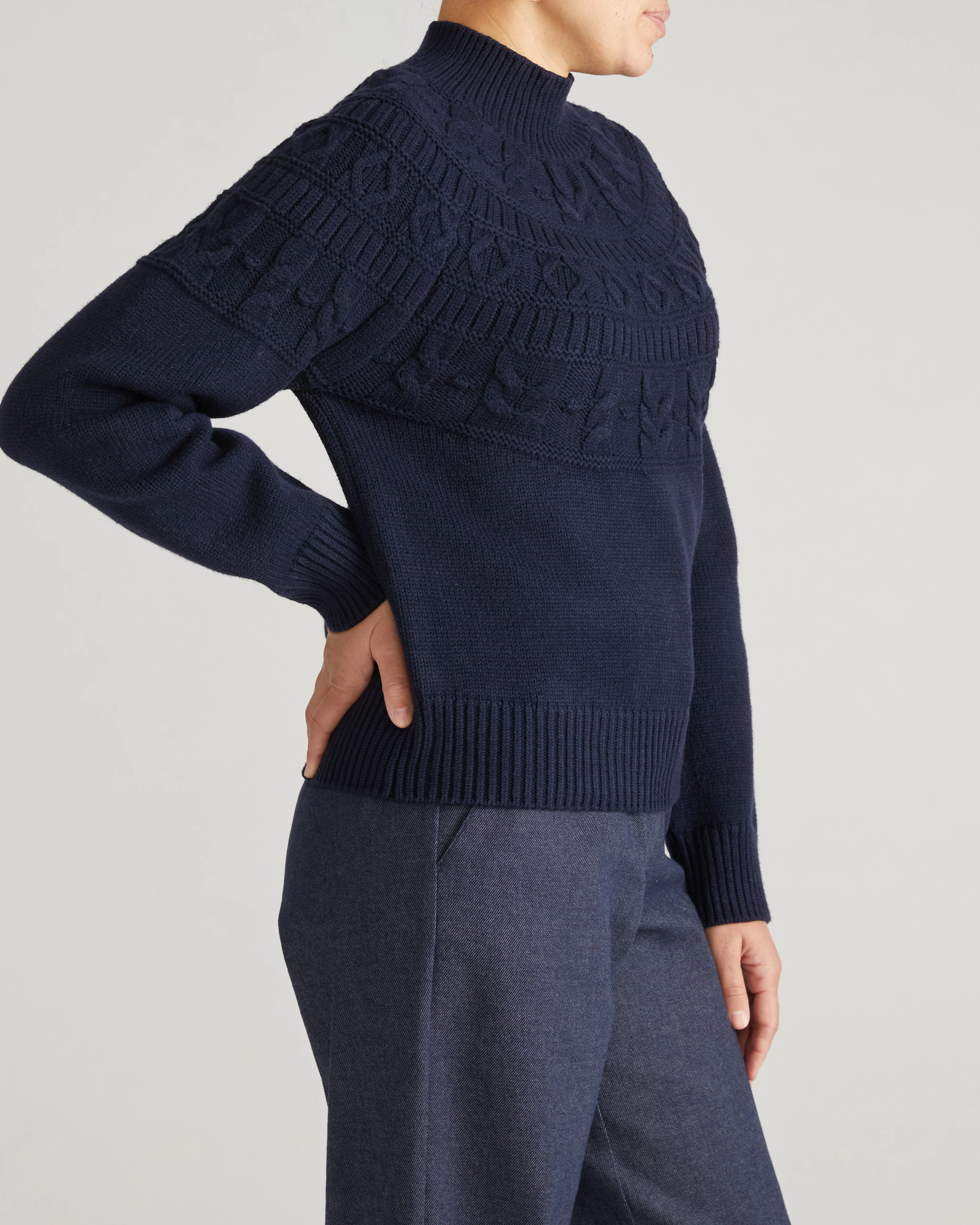 Safiya Cable Knit Sweater - Midnight - Image 5