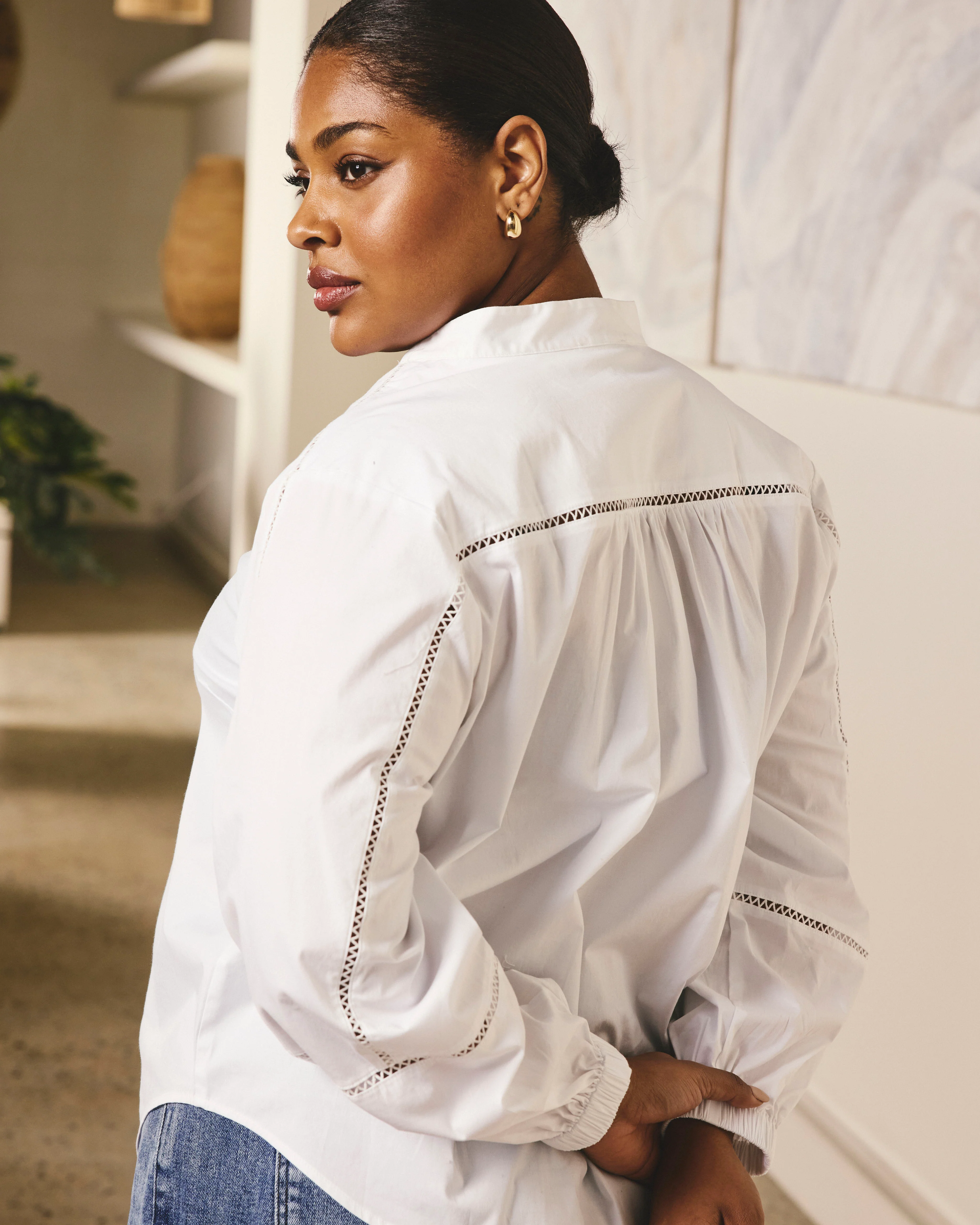 Saint-Honore Poplin Blouse - White - Image 4